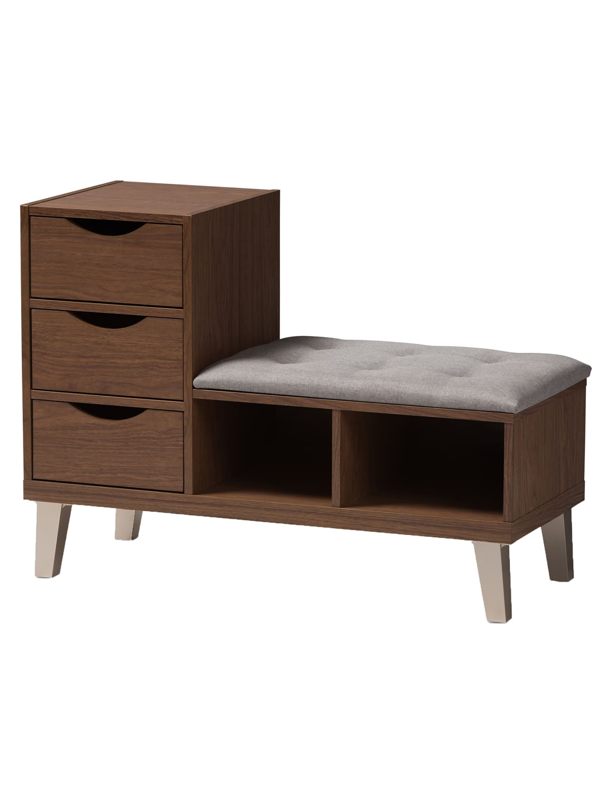 Baxton Studio Delmore Bench Graybrown Office Depot