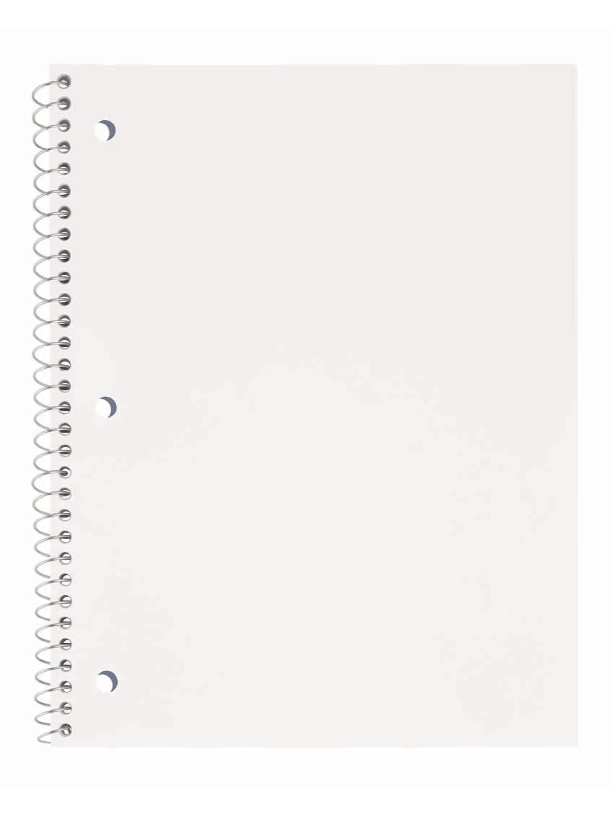Just Basics Poly Spiral Notebook 8 12 X 10 12 Wide Ruled 140 Pages 70 Sheets White Office Depot