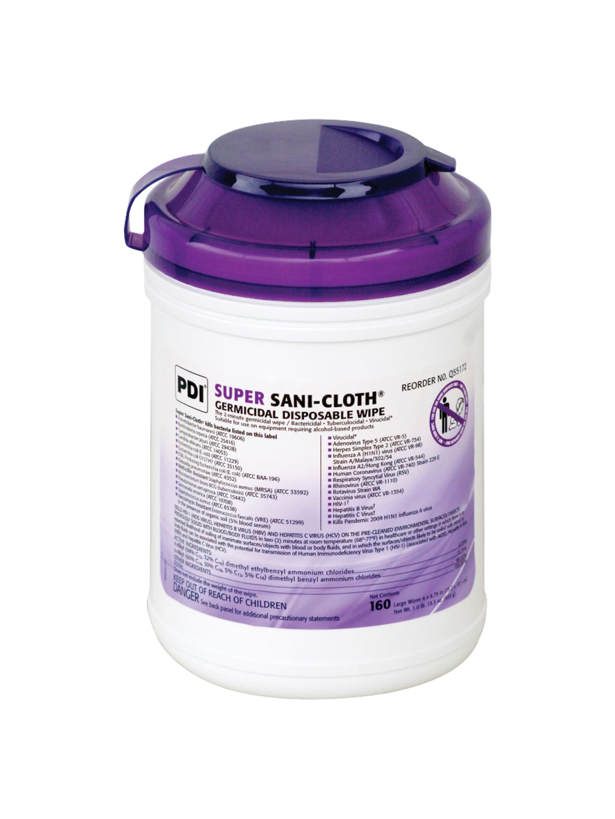 Unimed Super Sani Cloth Germicidal Wipes 6 X 6 34 Tub Of 160 Wipes
