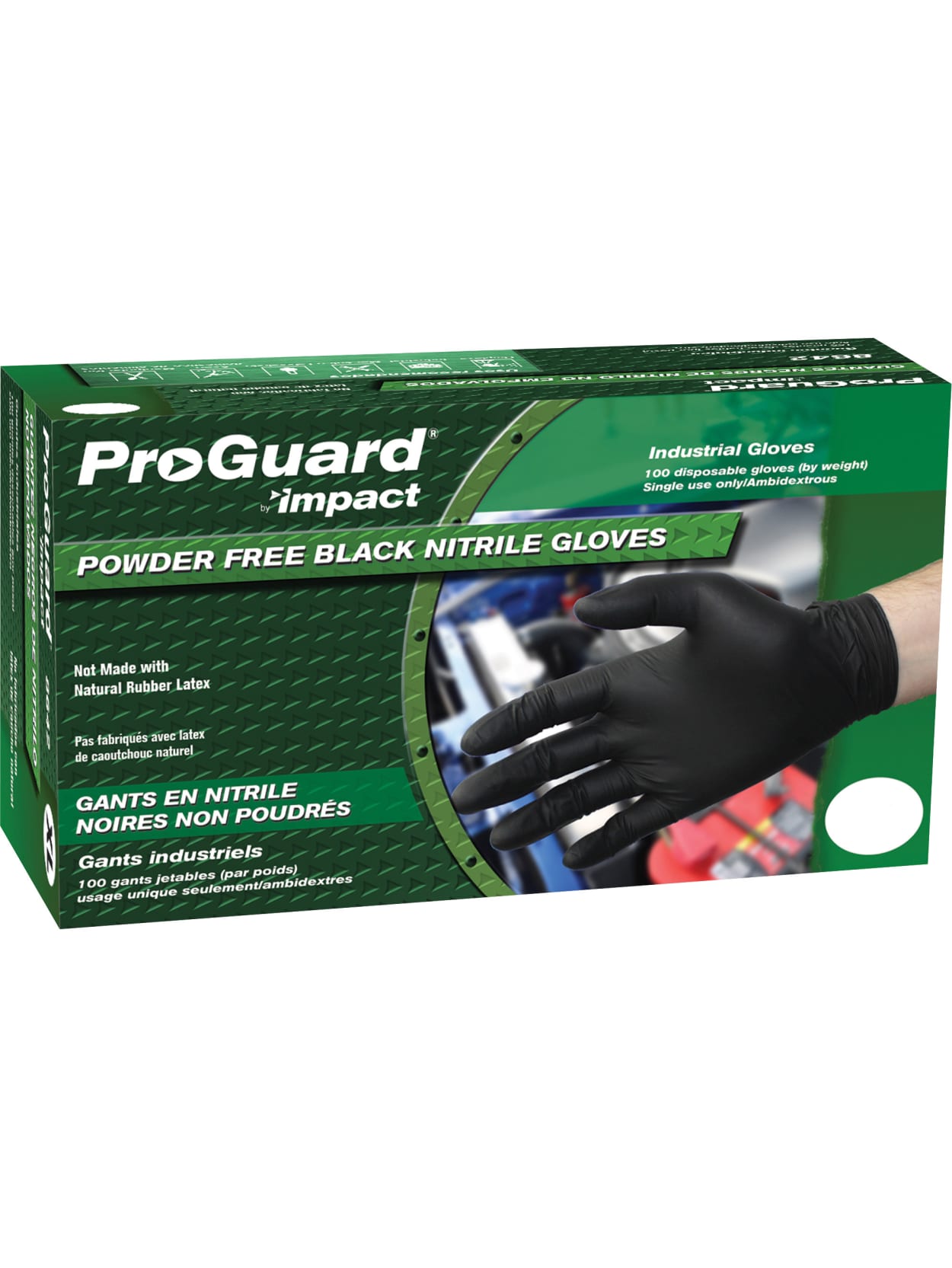Impact Proguard Disposable Powder Free Nitrile Gloves Black Medium Box Of 100 Office Depot