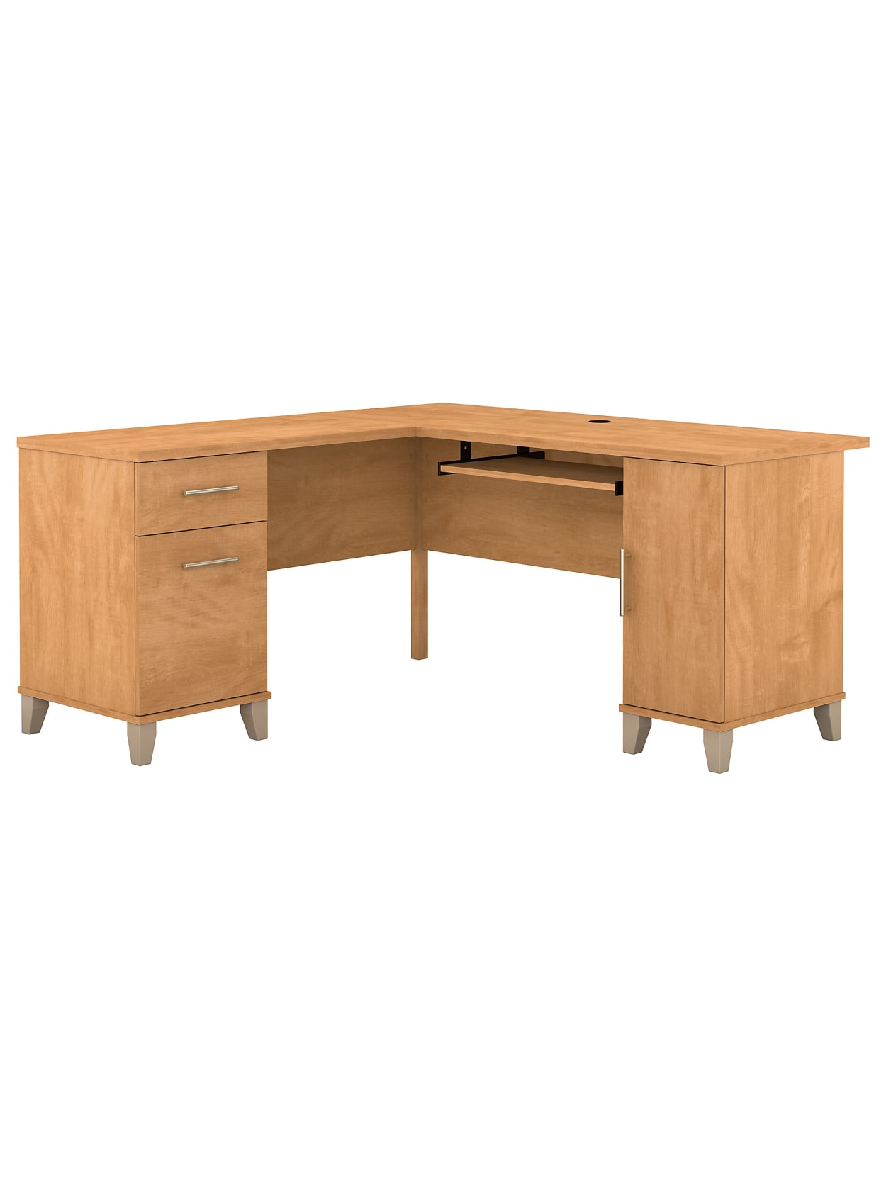 Bush Furniture Somerset L Shaped Desk 60 W Maple Cross Standard Delivery Office Depot