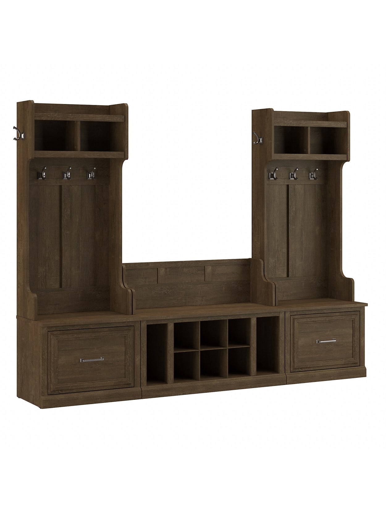 hallway storage bench for shoes on Woodland Entryway Storage Set Ash Brown Office Depot