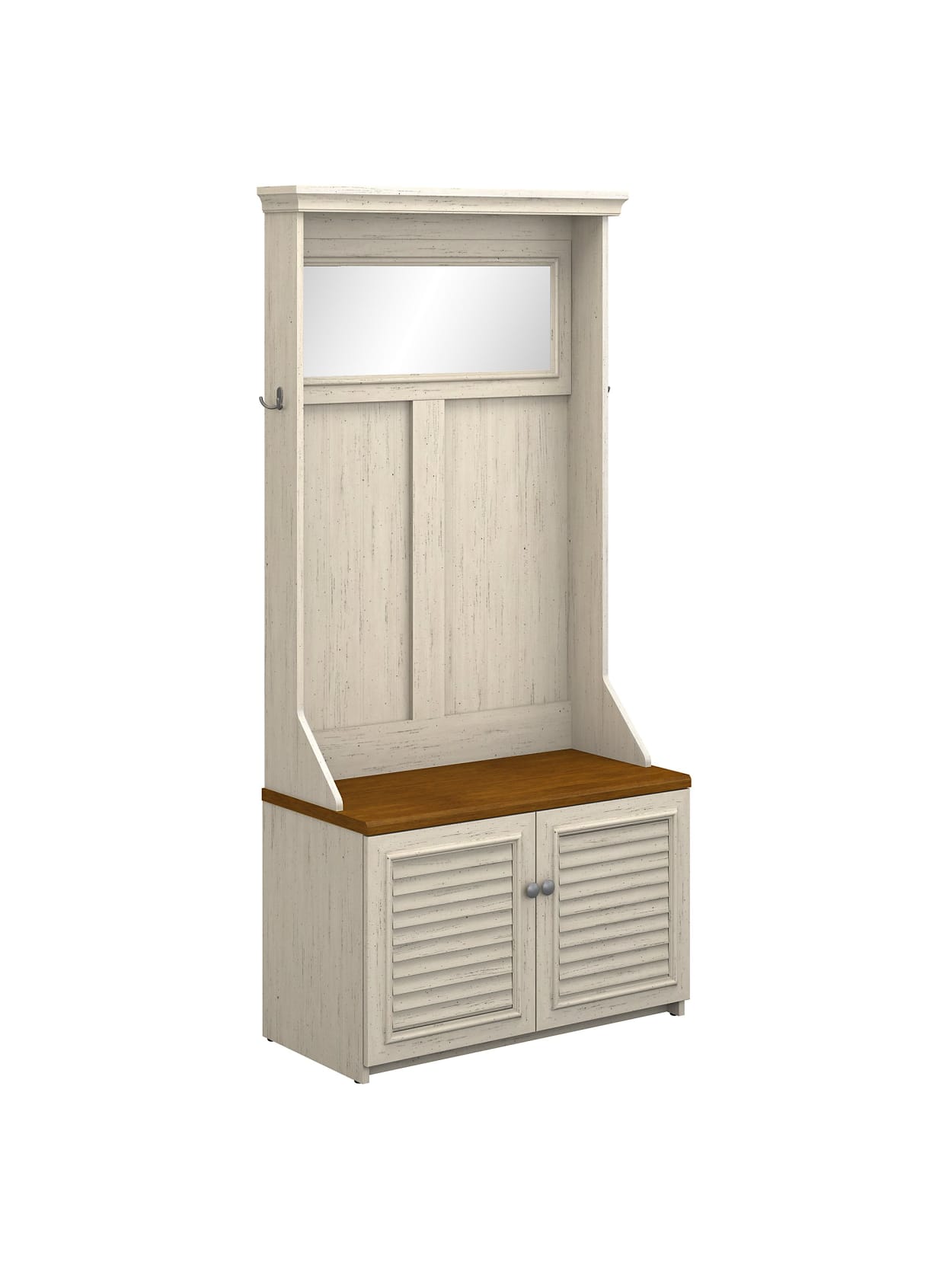 Bush Furniture Fairview Hall Tree With Storage Bench Antique