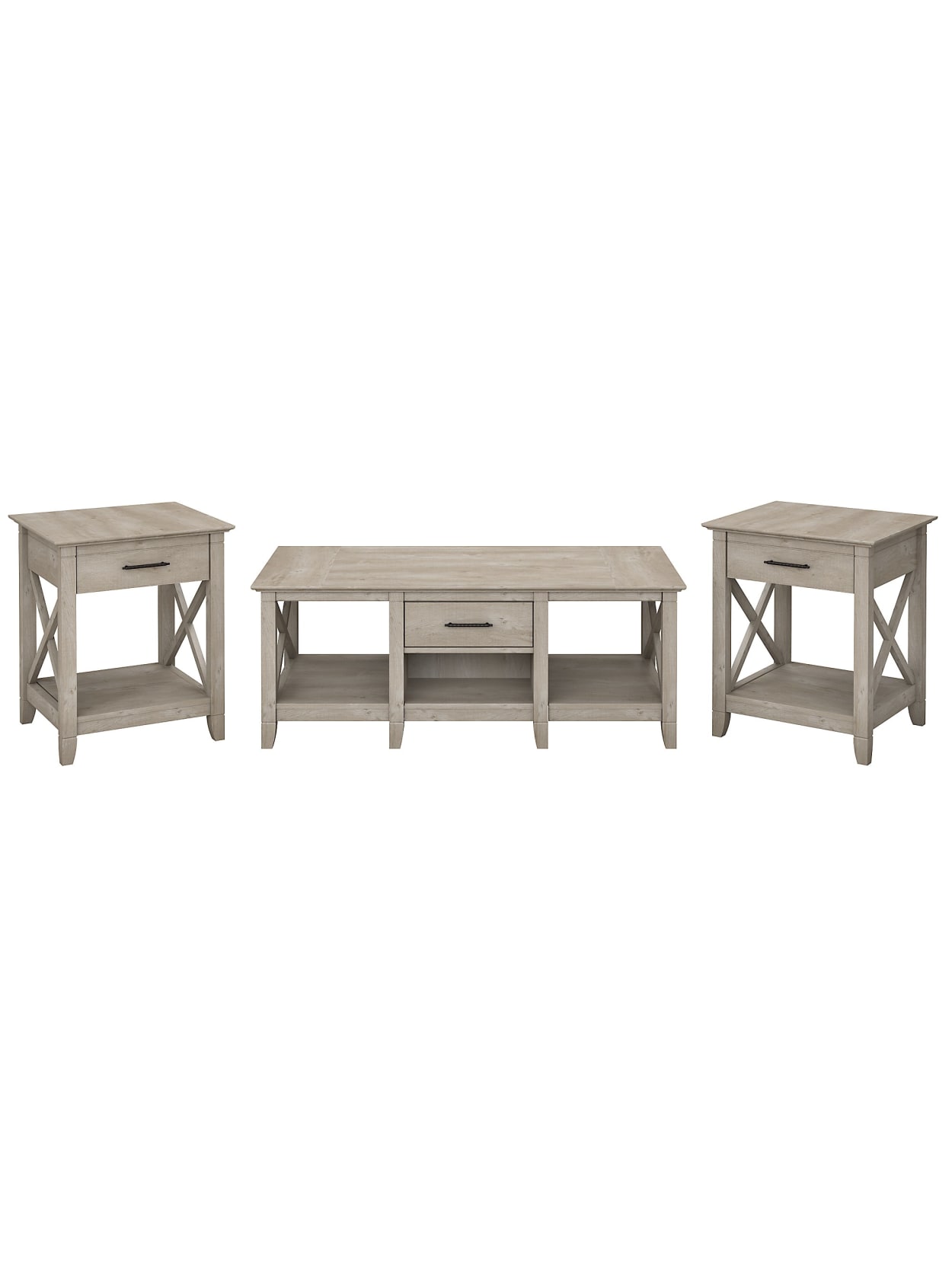 Bush Key West Coffee Table2 End Tables Gray Office Depot