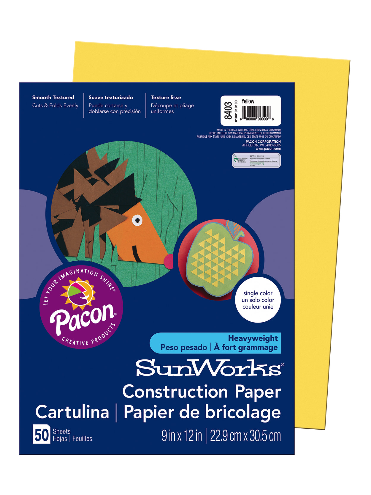 Sunworks Construction Paper 9 X 12 Yellow Pack Of 50 Office Depot