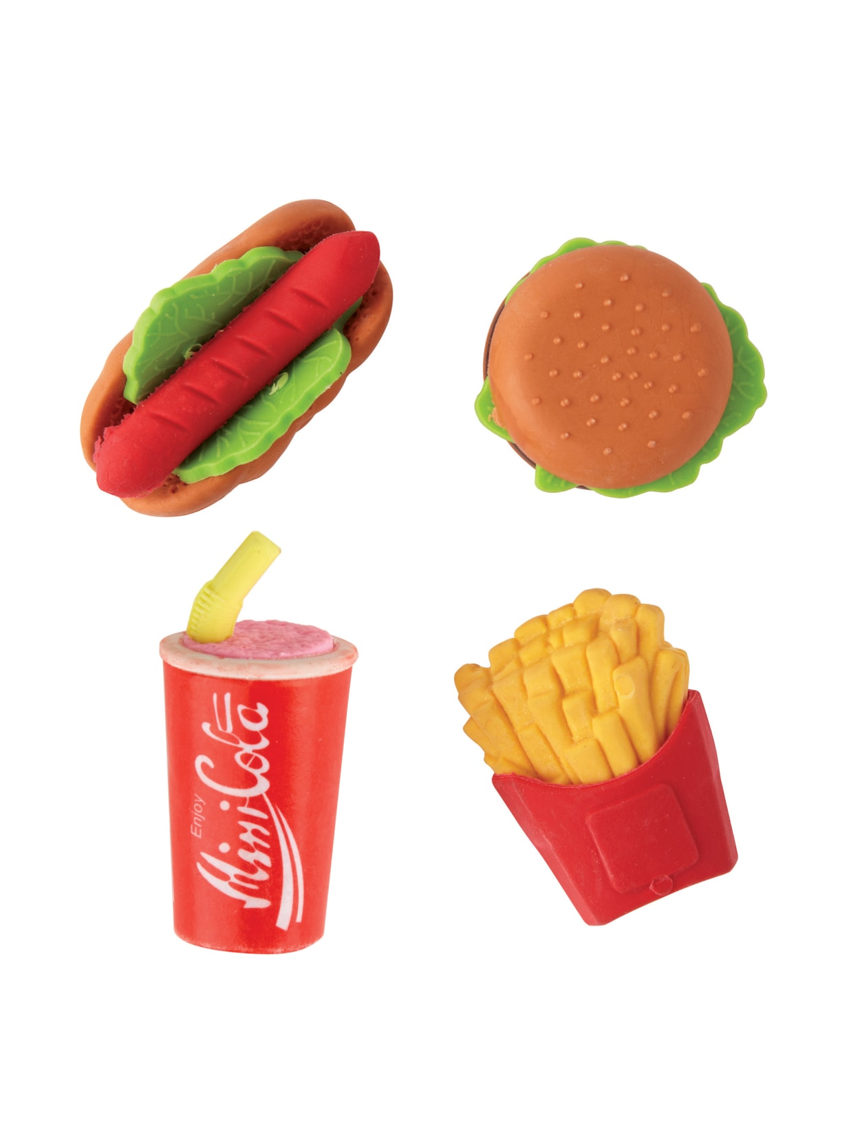 Office Depot Brand Fun Erasers Fast Food Assorted Colors Pack Of 4 Office Depot