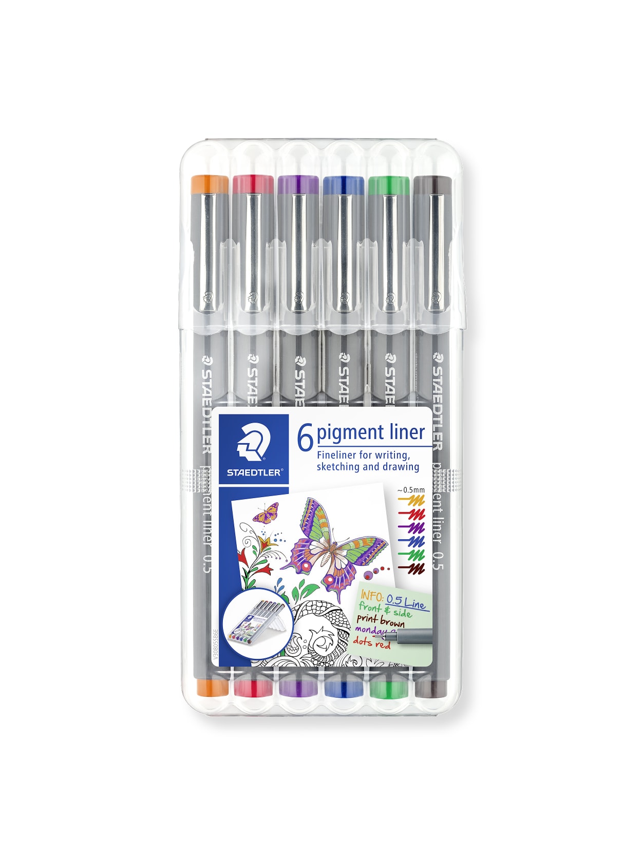 Staedtler Pigment Liner Sketch Pens 6pk Office Depot