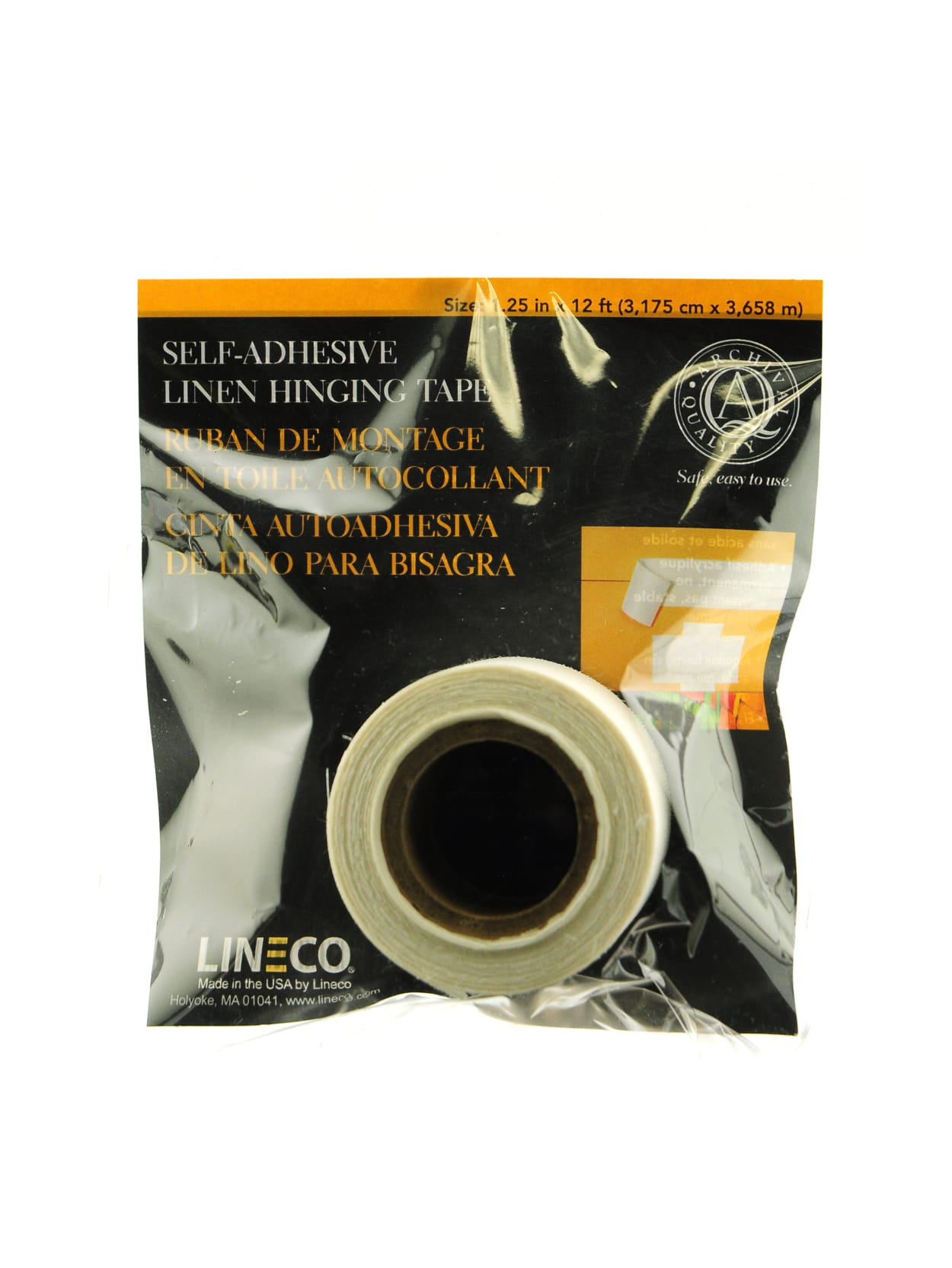 Lineco Self Adhesive Linen Hinging Tape 1 14 X 12 White Office Depot