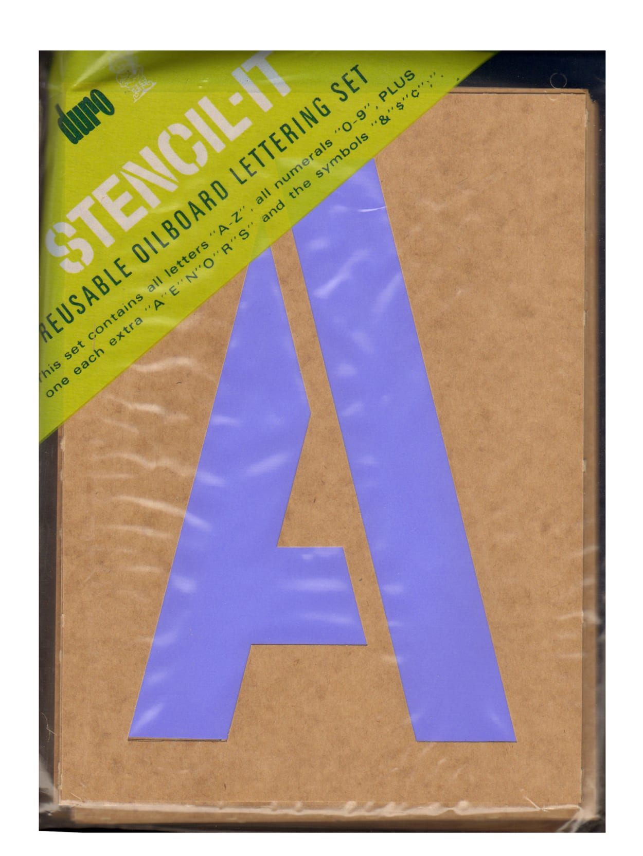 Duro Stencil It Reusable Oil Board Stencil Set Lettering 9 6