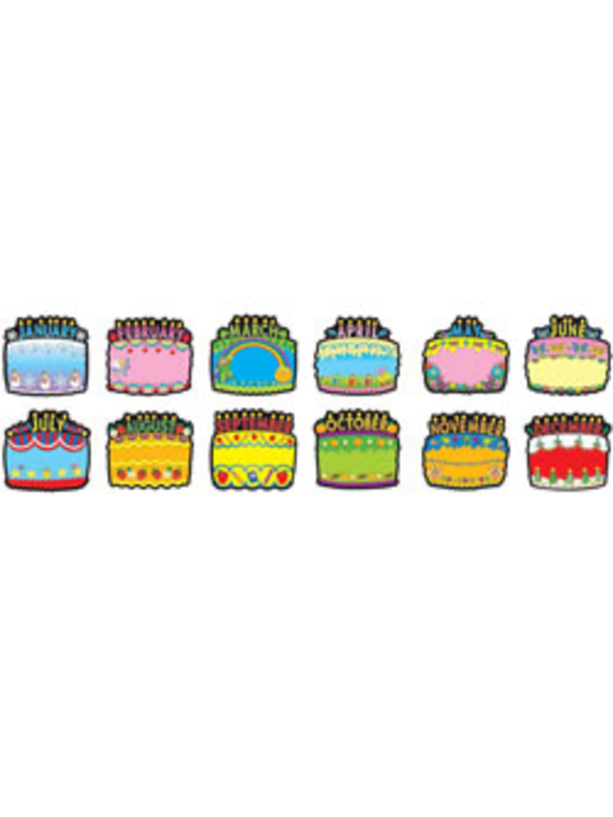 Carson Dellosa Decorative Bulletin Board Set Birthday Cakes