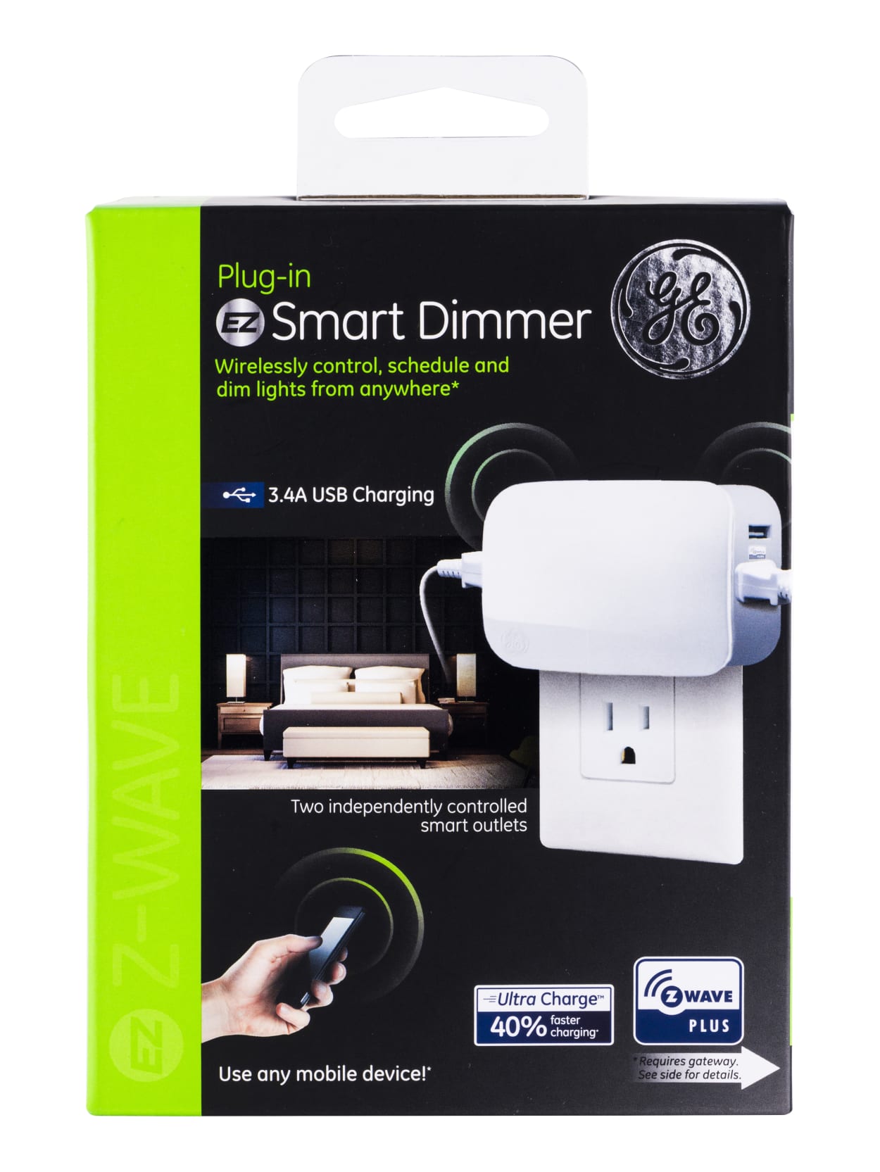 Ge Z Wave Plus Dual Outletusb Plug In Smart Dimmer Switch