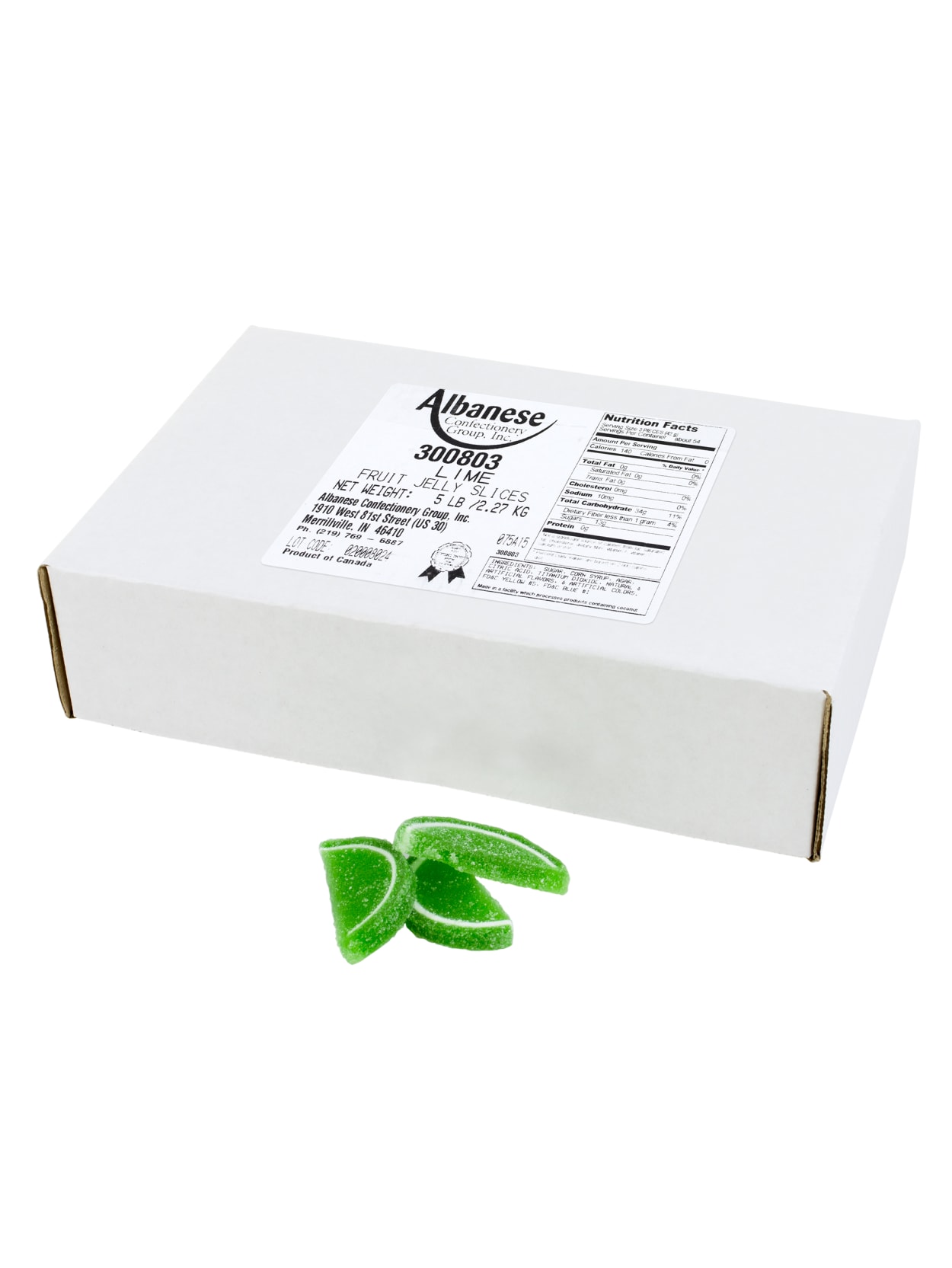 Albanese Confectionery Fruit Slices Lime 5 Lb Bag Office Depot