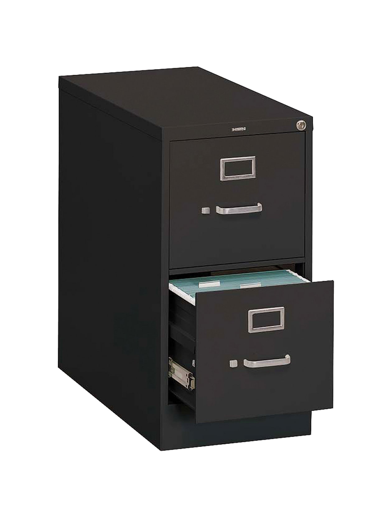 Hon 310 26 12 D Vertical 2 Drawer Legal Size File Cabinet Metal Black Office Depot