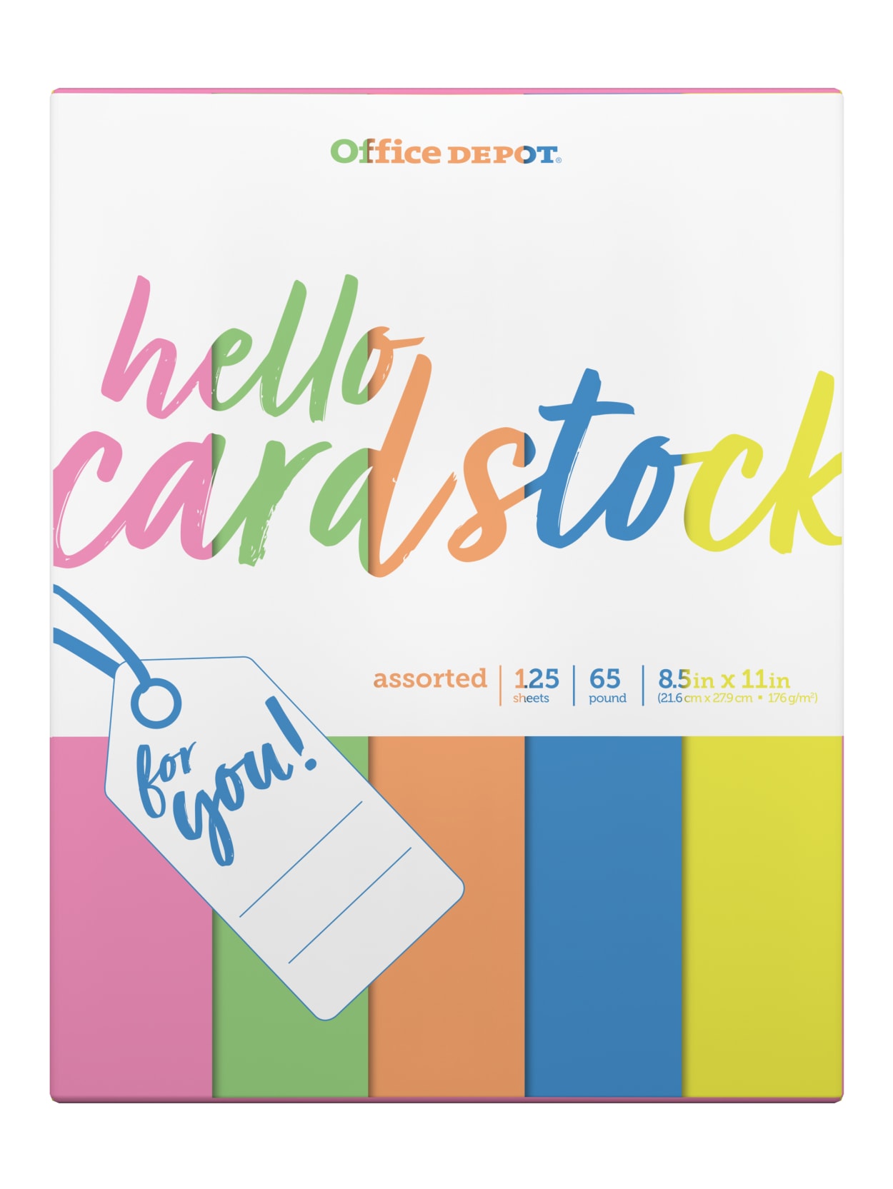 Office Depot Brand Bright Card Stock School Paper Letter Paper Size 65 Lb Assorted Neon Colors Pack Of 125 Sheets Office Depot