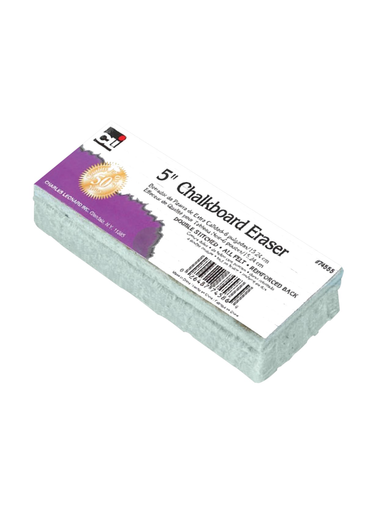 Charles Leonard Inc Standard Chalkboard Erasers White Pack Of 12