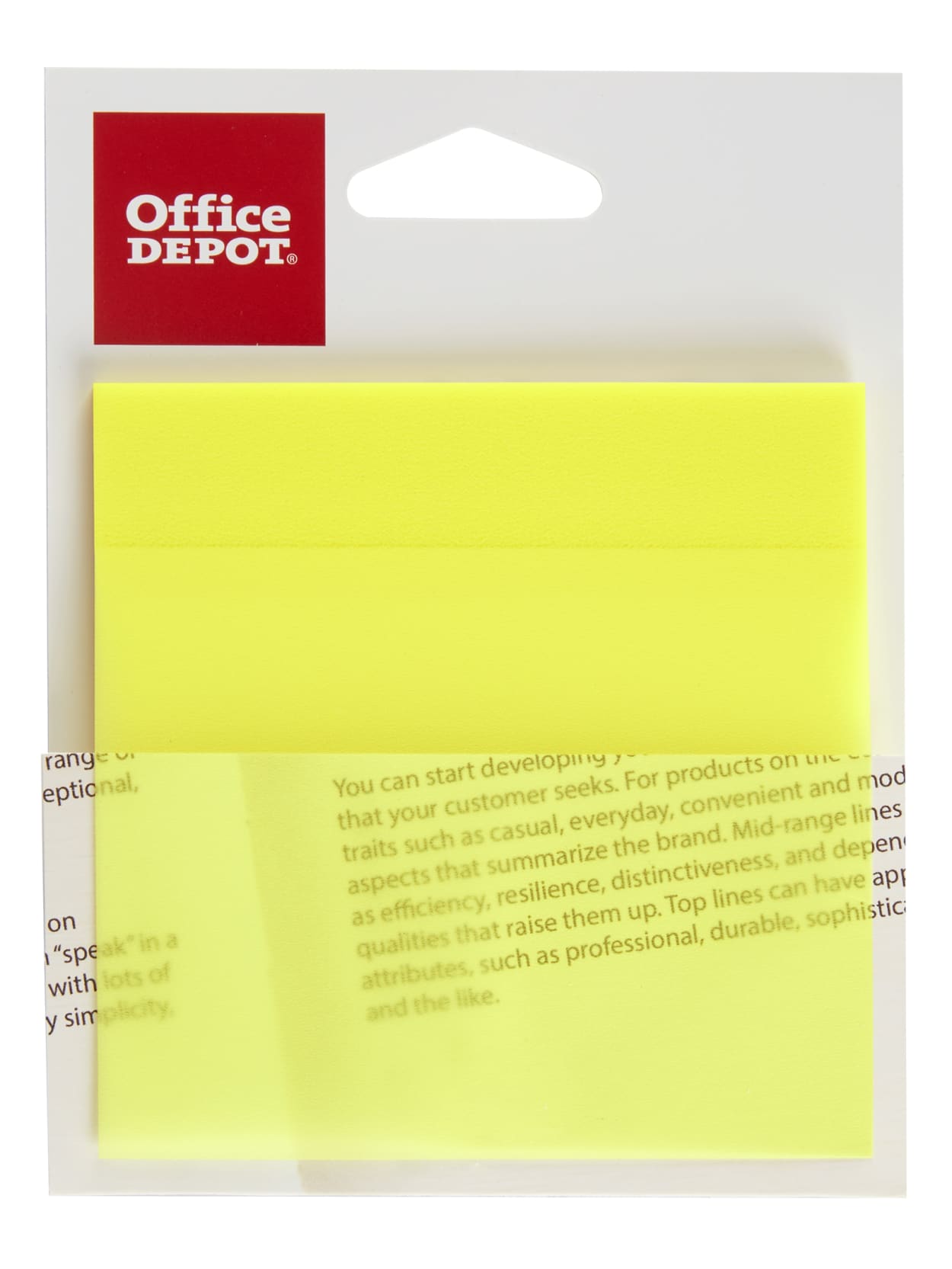 Office Depot Brand Translucent Sticky Notes 3 X 3 Yellow 50 Notes