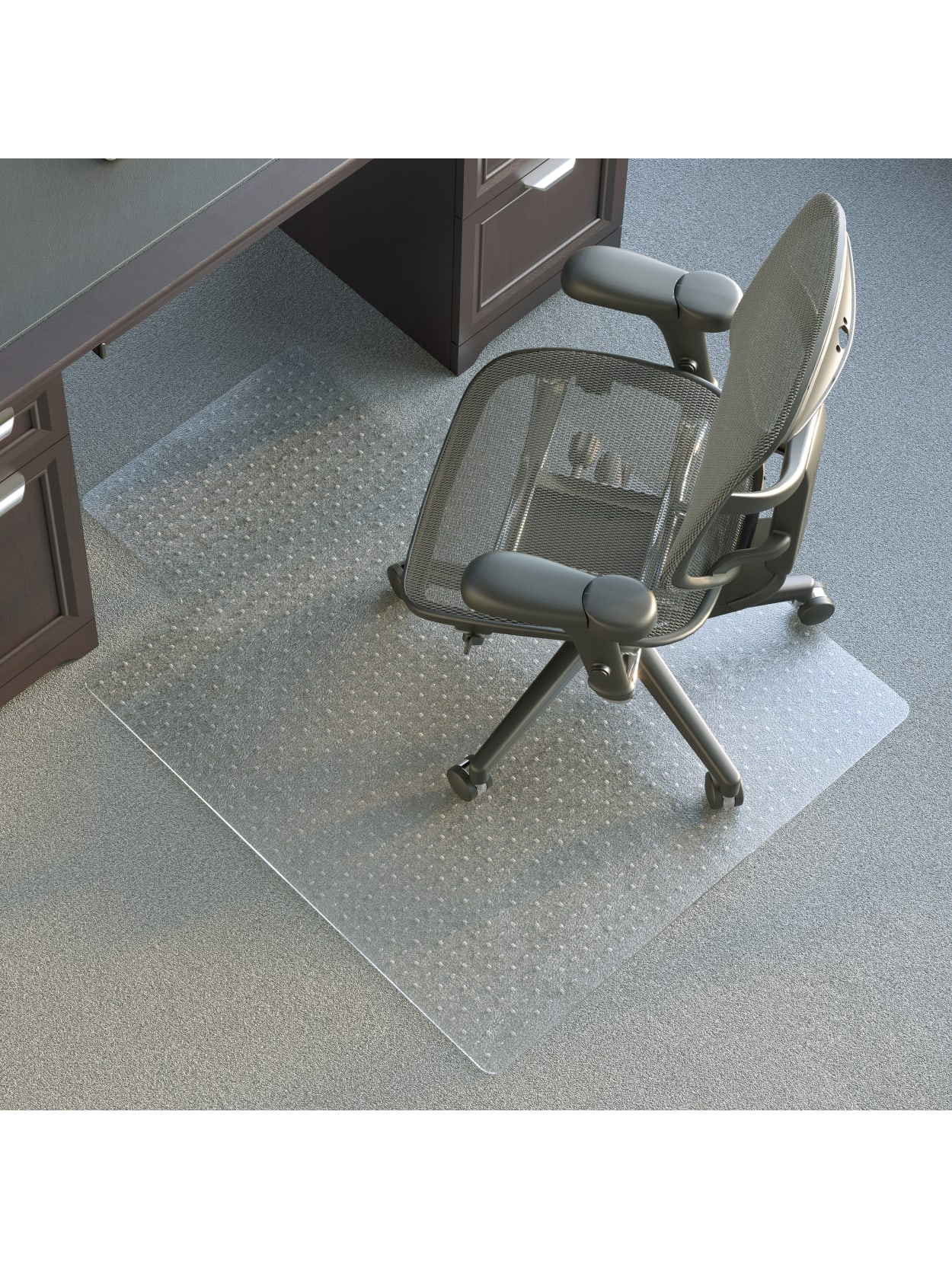 Realspace Economy Studded Chair Mat For Low Pile Carpets 36 X 48 Clear Office Depot