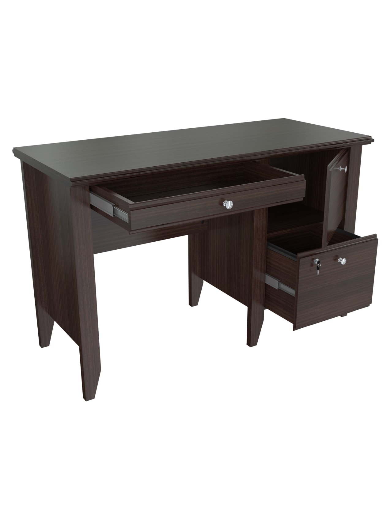 Inval Sherbrook Computerwriting Desk With Locking File Drawer Espresso Office Depot