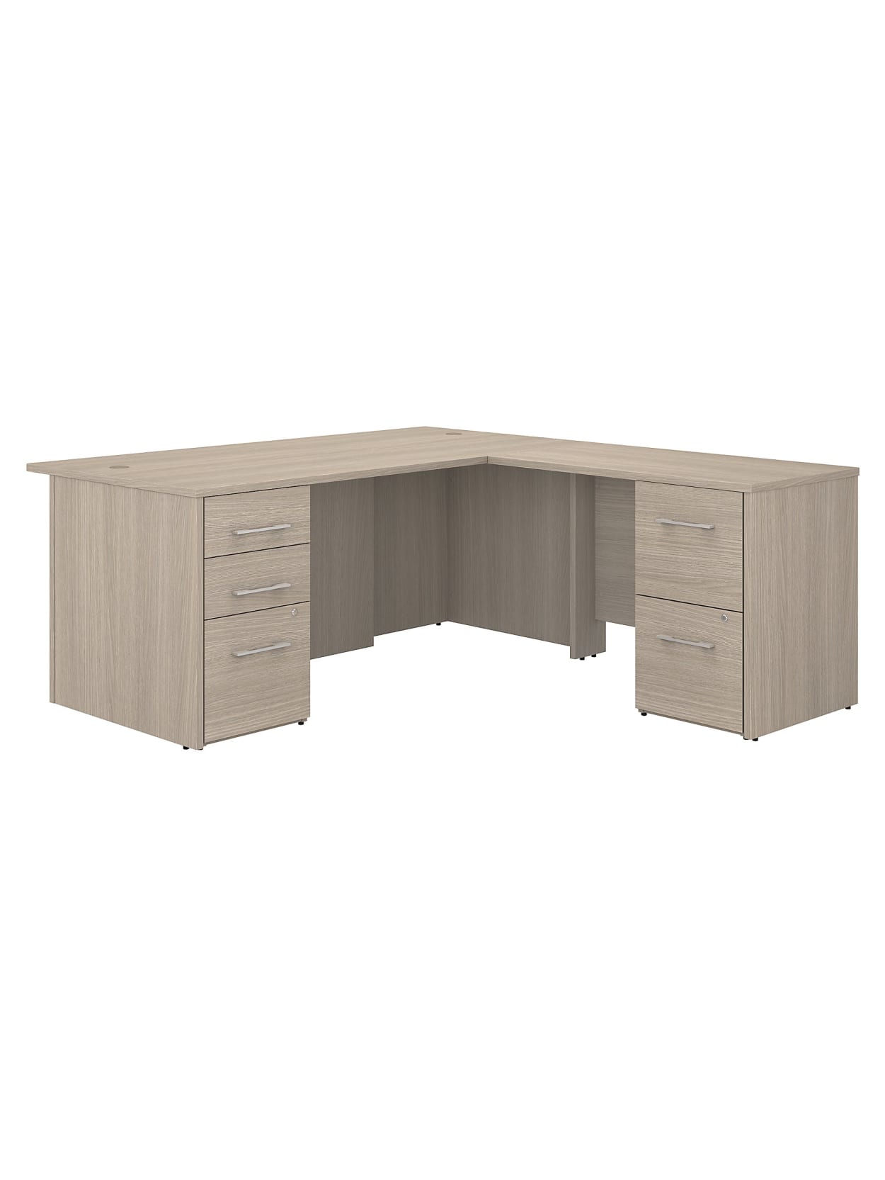 Bush Business Furniture Office 500 72 W L Shaped Executive Desk With Drawers Sand Oak Standard Delivery Office Depot
