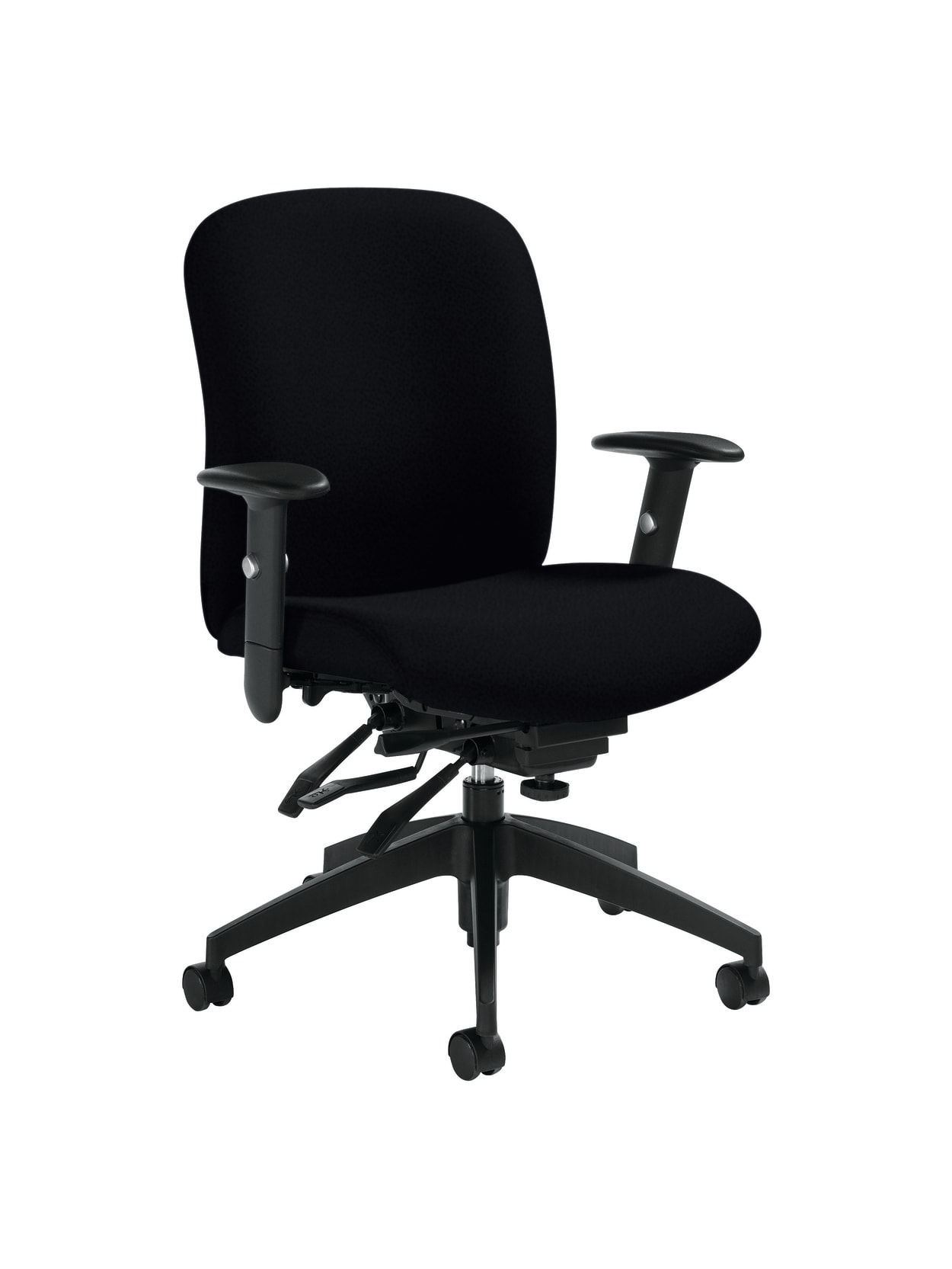 global® heavyduty truform multitilter adjustable chair midback 38  12"h x 26"w x 25"d black item  917494