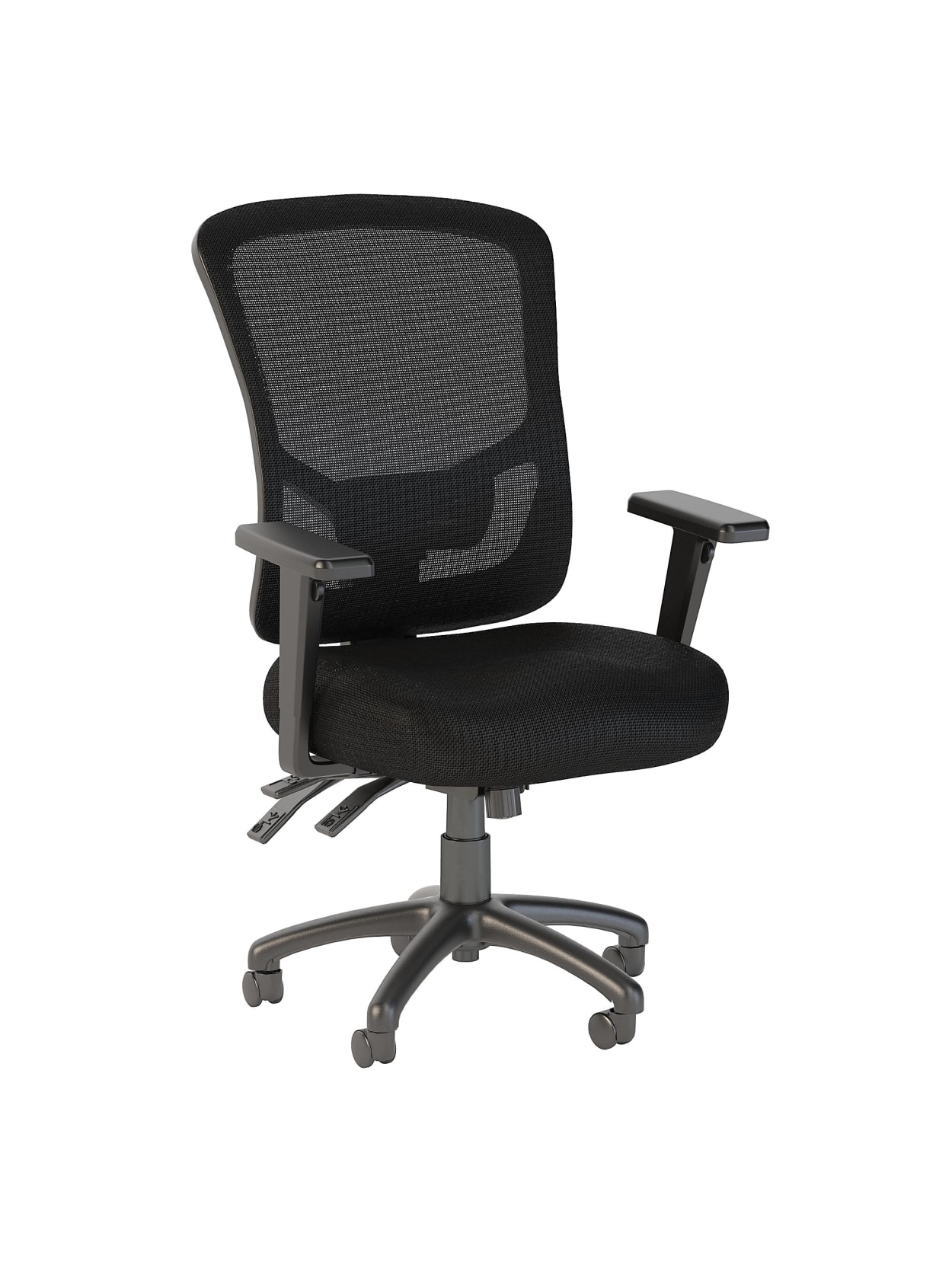 Bush Business Furniture Custom Comfort High Back Multifunction Mesh Office Chair Black Standard Delivery Office Depot