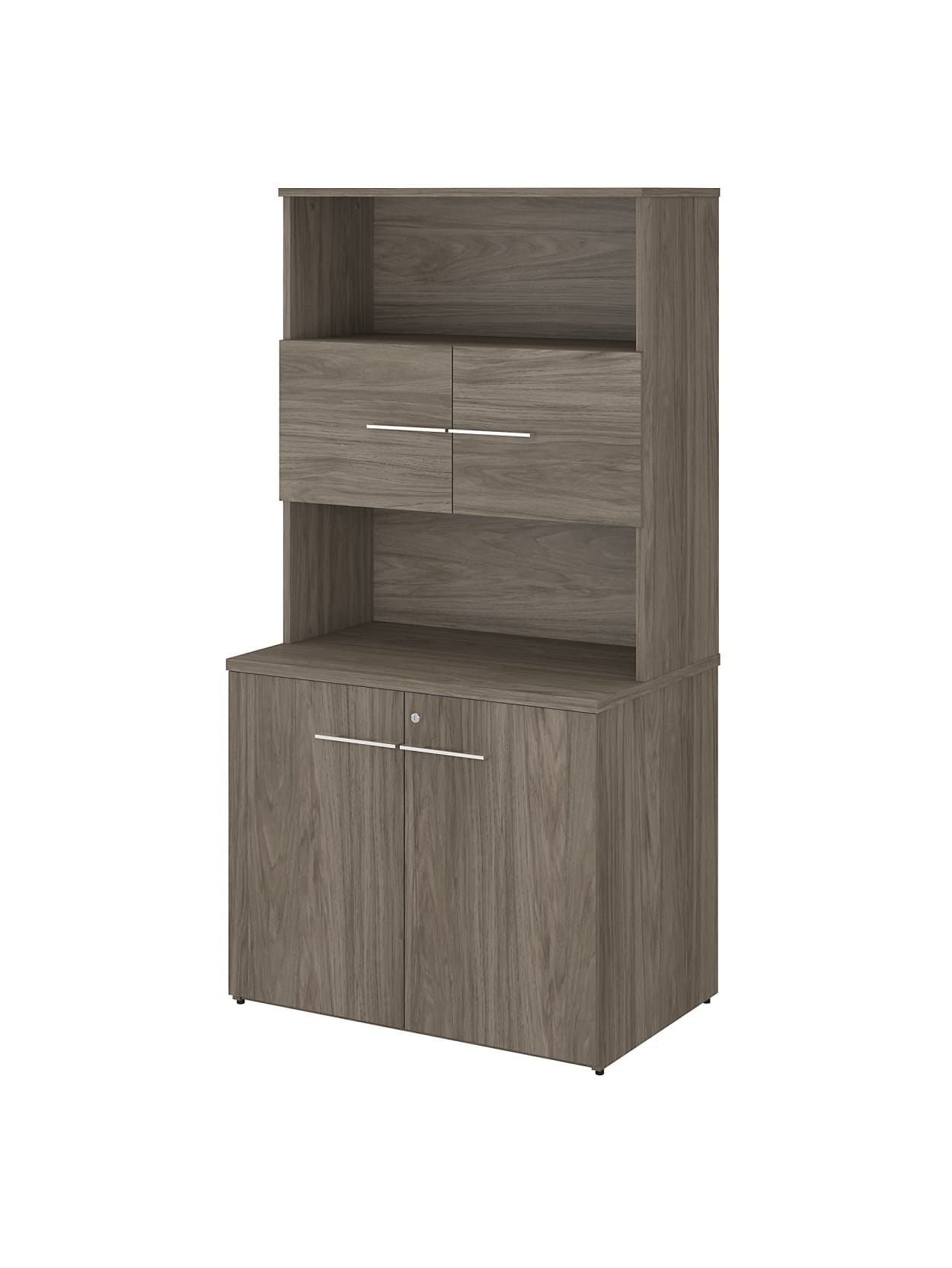 Bush Business Furniture Office 500 36 W Tall Storage Cabinet With Doors And Shelves Modern Hickory Standard Delivery Office Depot