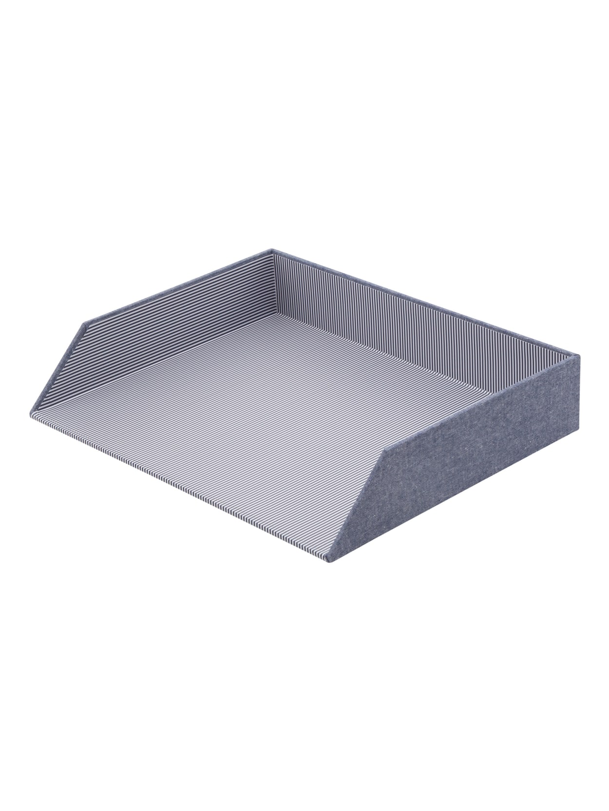See Jane Work Chambray Letter Tray Blue Office Depot