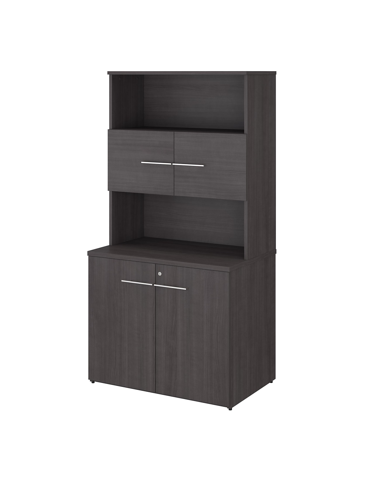 Bush 500 36 W Tall Cabinet Storm Gray Office Depot