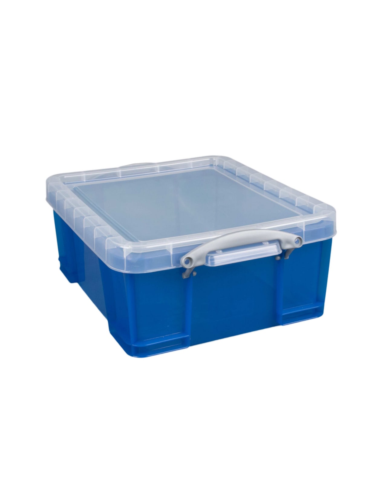 Really Useful Box Plastic Storage Container With Built In Handles And Snap Lid 17 Liters 17 14 X 14 X 7 Blue Office Depot