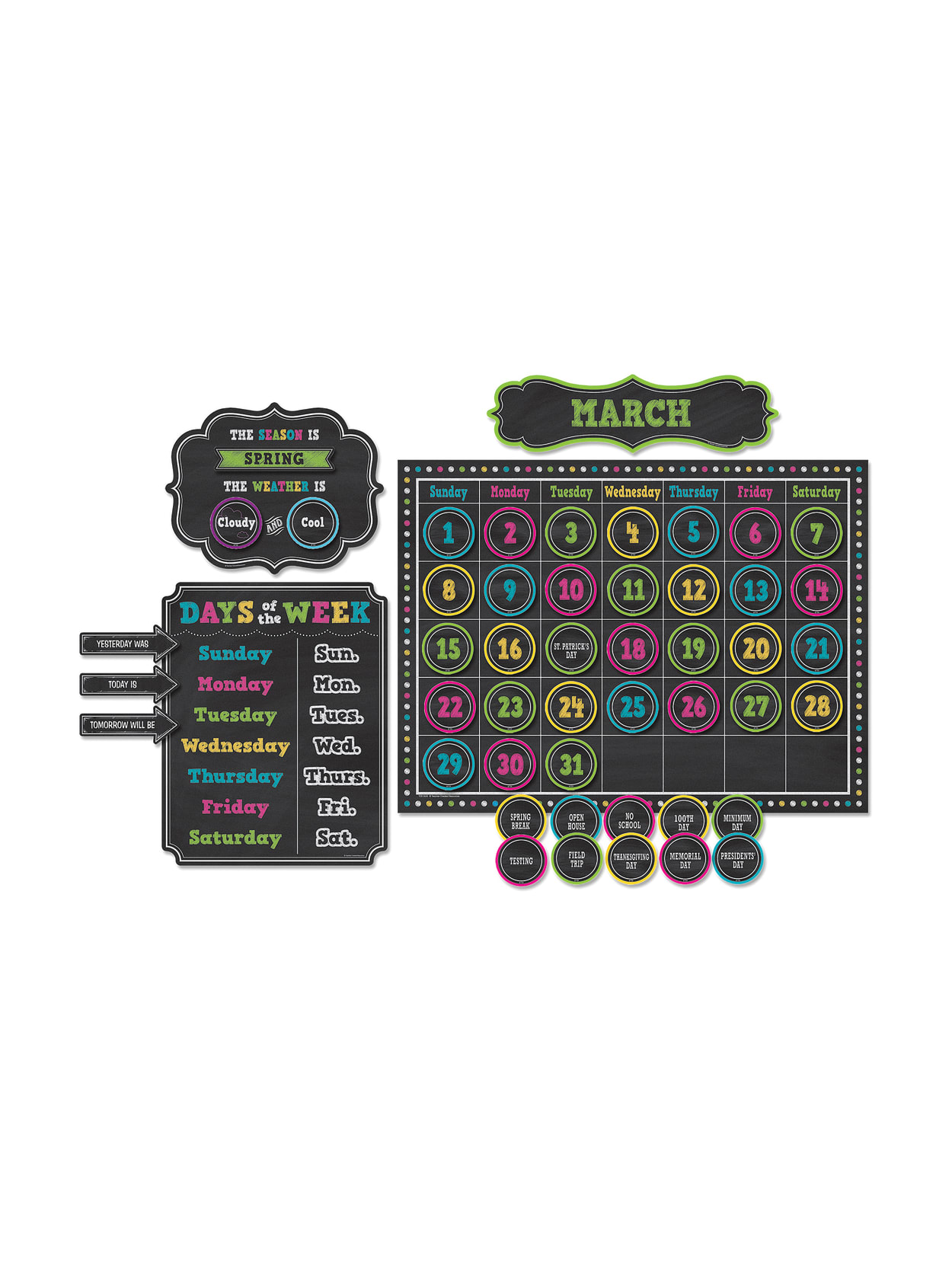 Teacher Created Resources Calendar Bulletin Board Set 24 X 18
