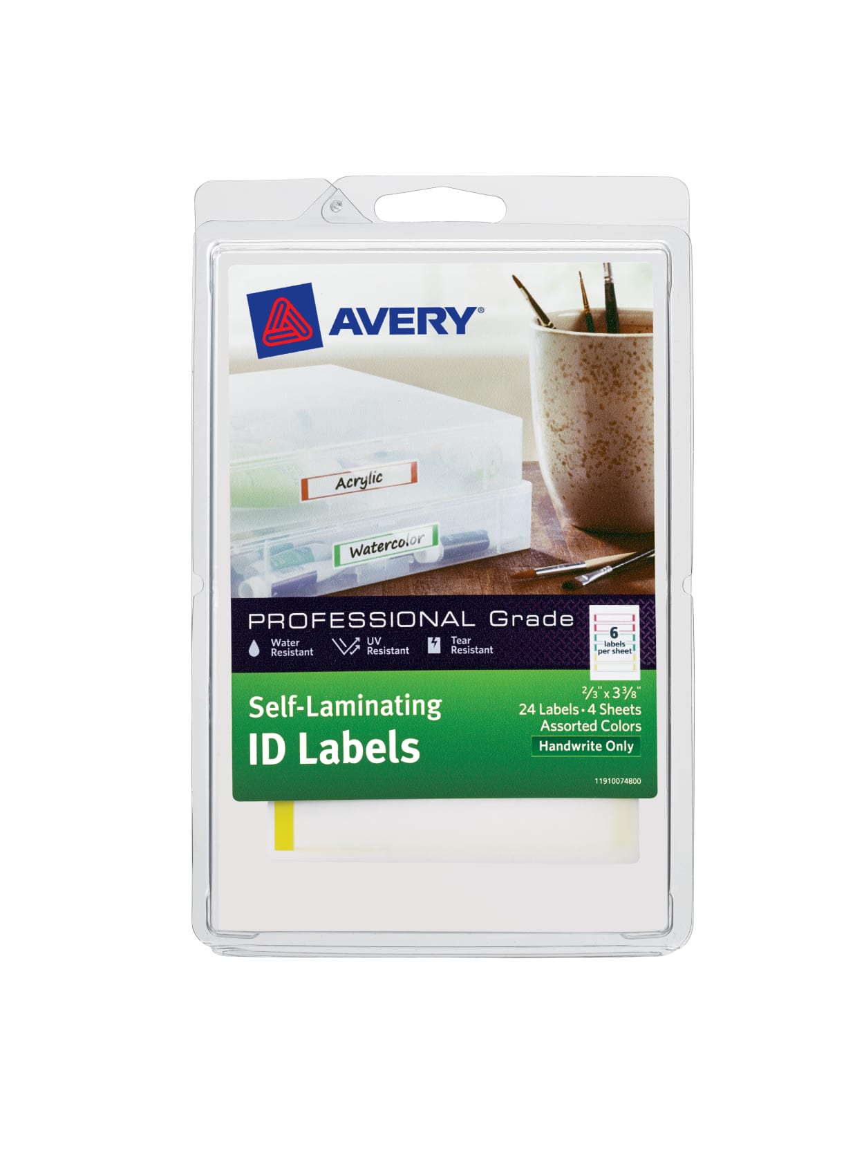 Avery Heavy Duty Self Laminating Id Labels 748 Handwritable 3 38 X 23 Assortedwhite Pack Of 24 Office Depot
