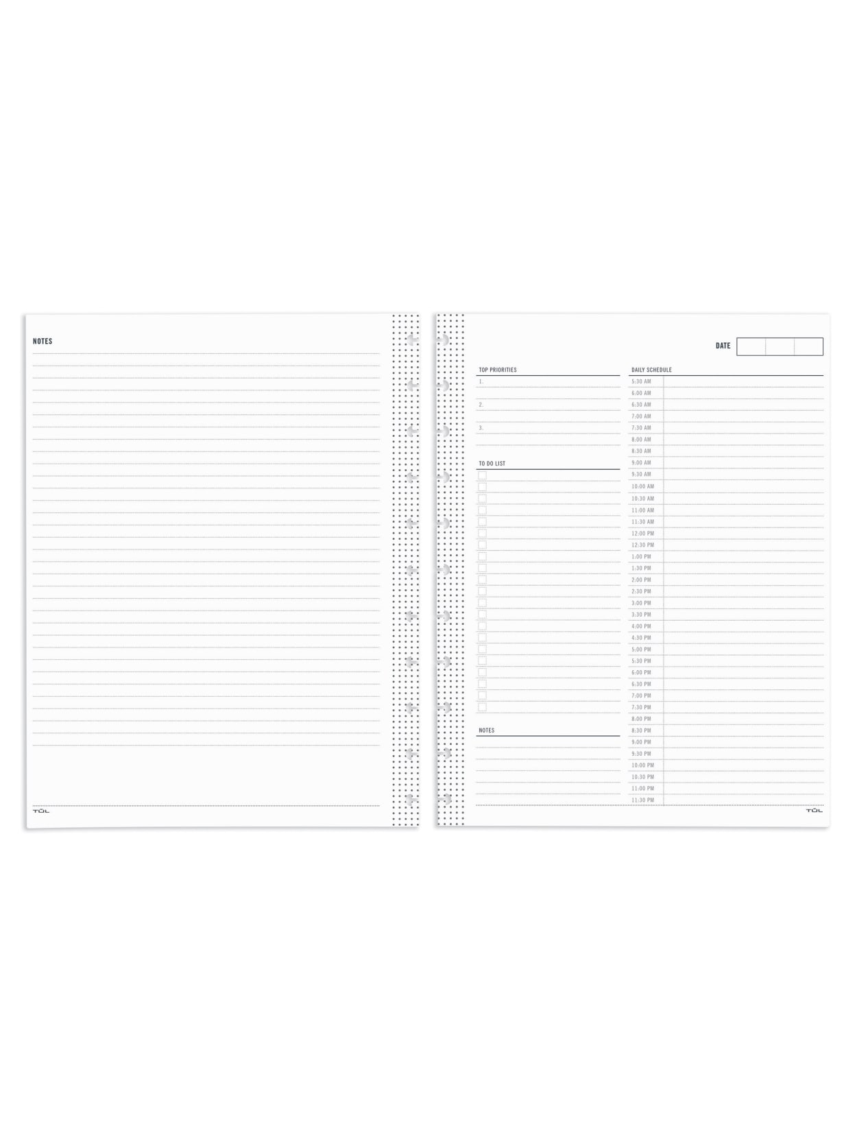 Tul Note Taking System Calendar