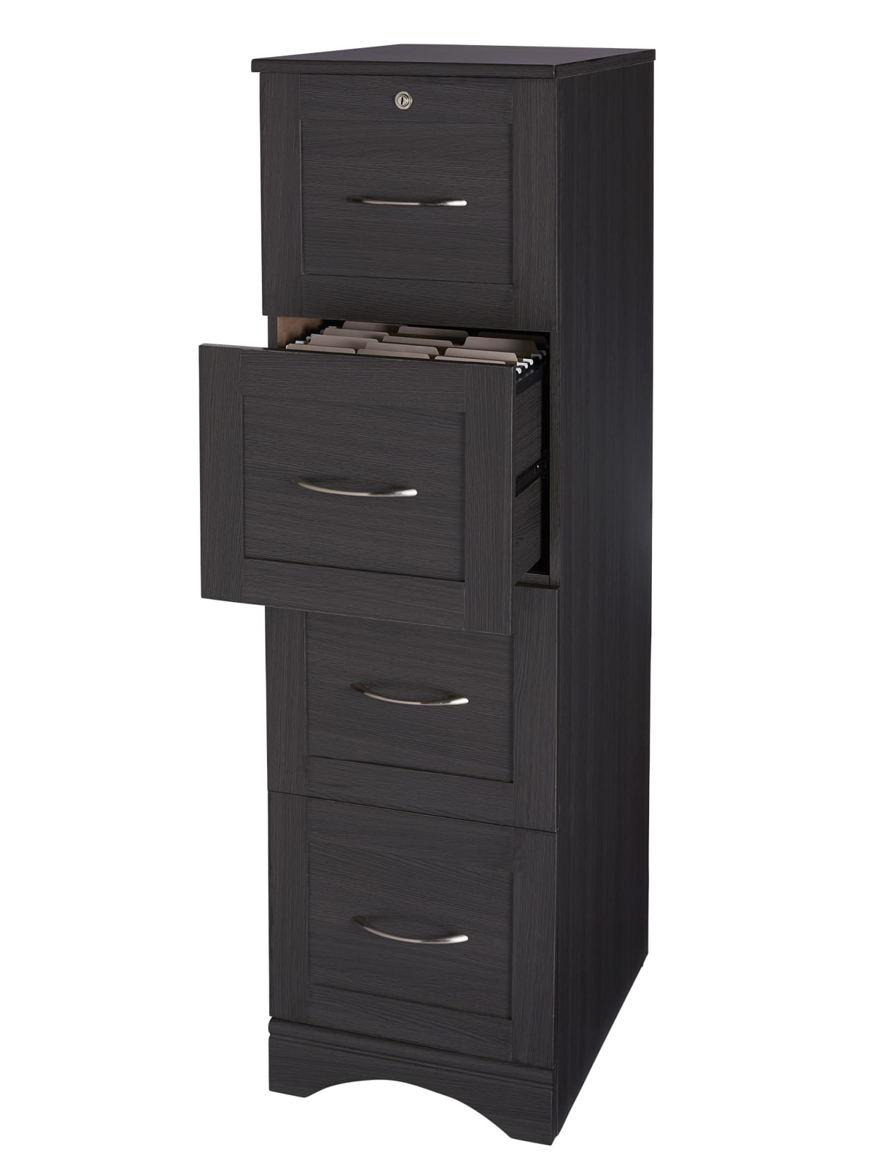 black wood file cabinet