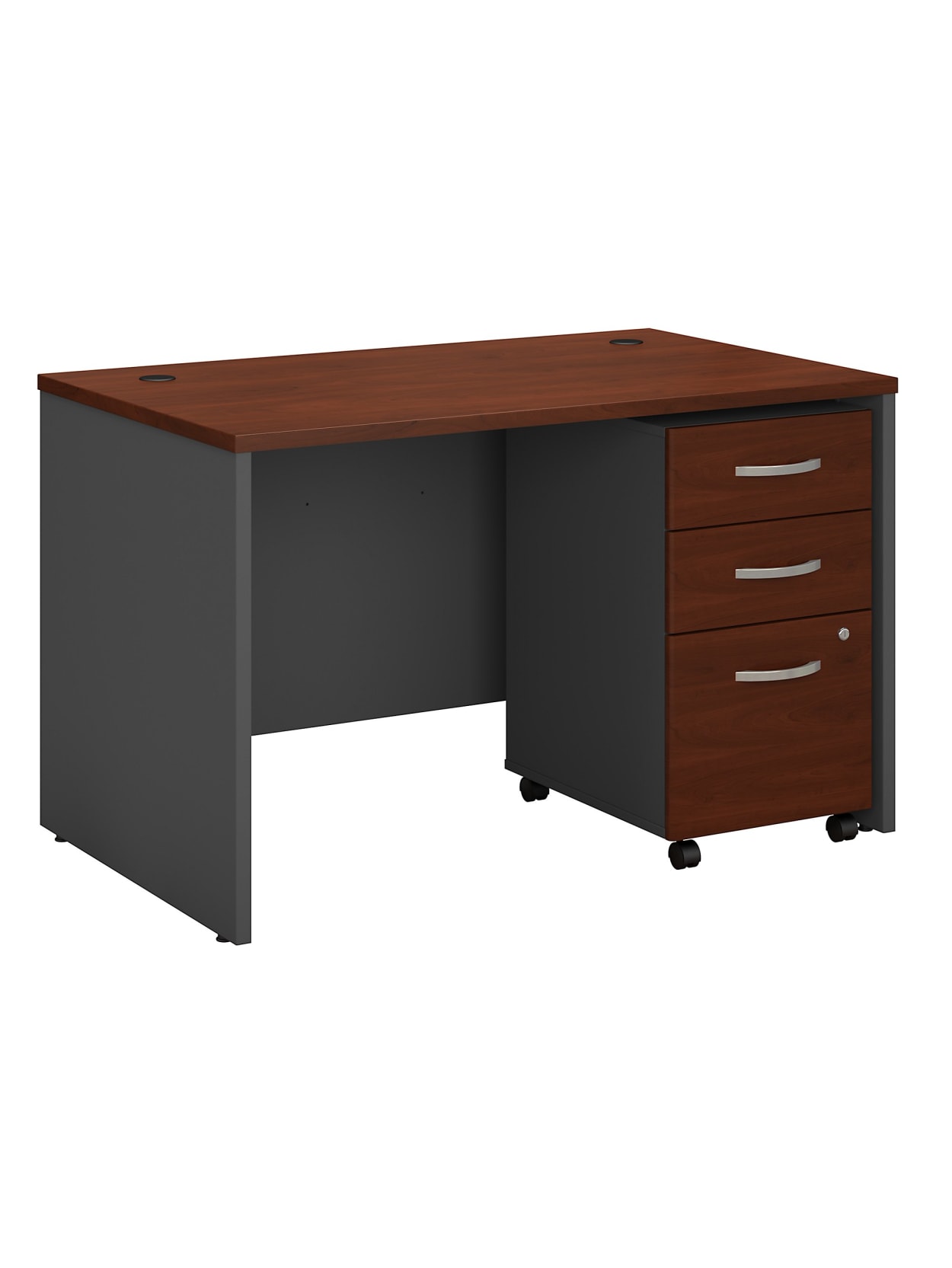 Bush Business Furniture Components 48 W X 30 D Office Desk With Mobile File Cabinet Hansen Cherry Standard Delivery Office Depot