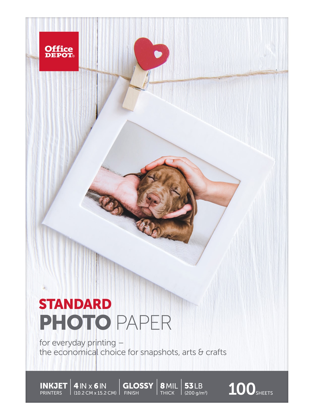 Office Depot Brand Standard Photo Paper Glossy 4 X 6 8 Mil Pack Of 100 Sheets Office Depot