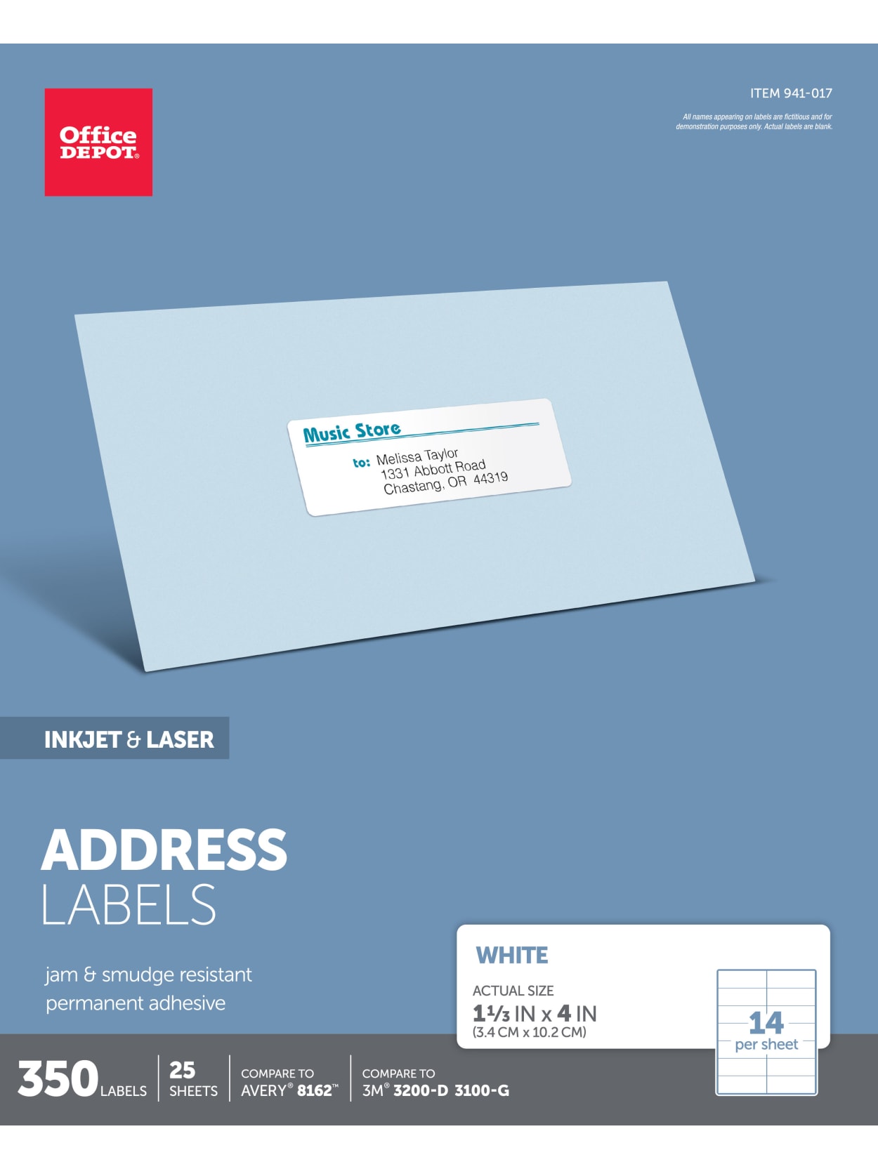 Office Depot Brand Inkjetlaser Address Labels White 1 13 X 4 Pack Of 350 Office Depot