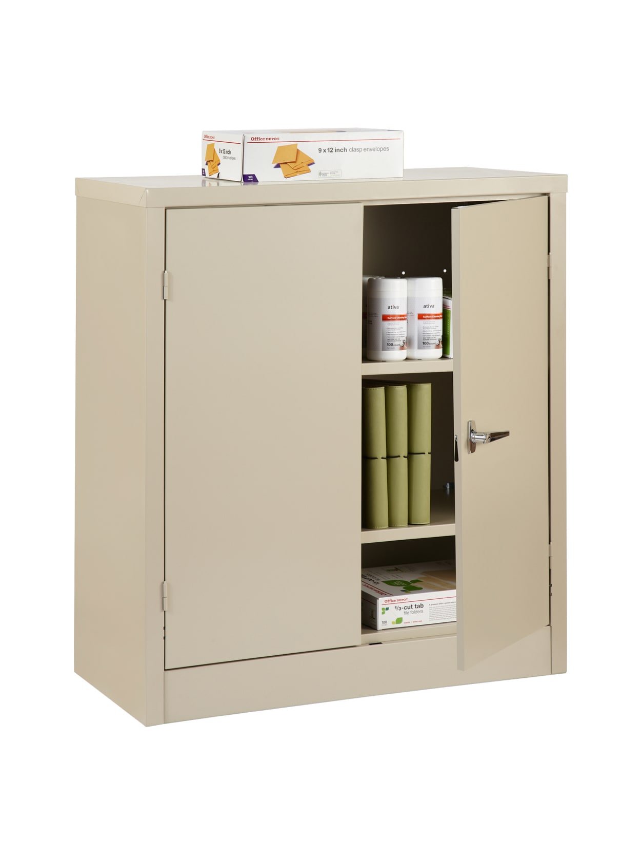 Realspace Steel Cabinet 3 Shelves Putty Office Depot