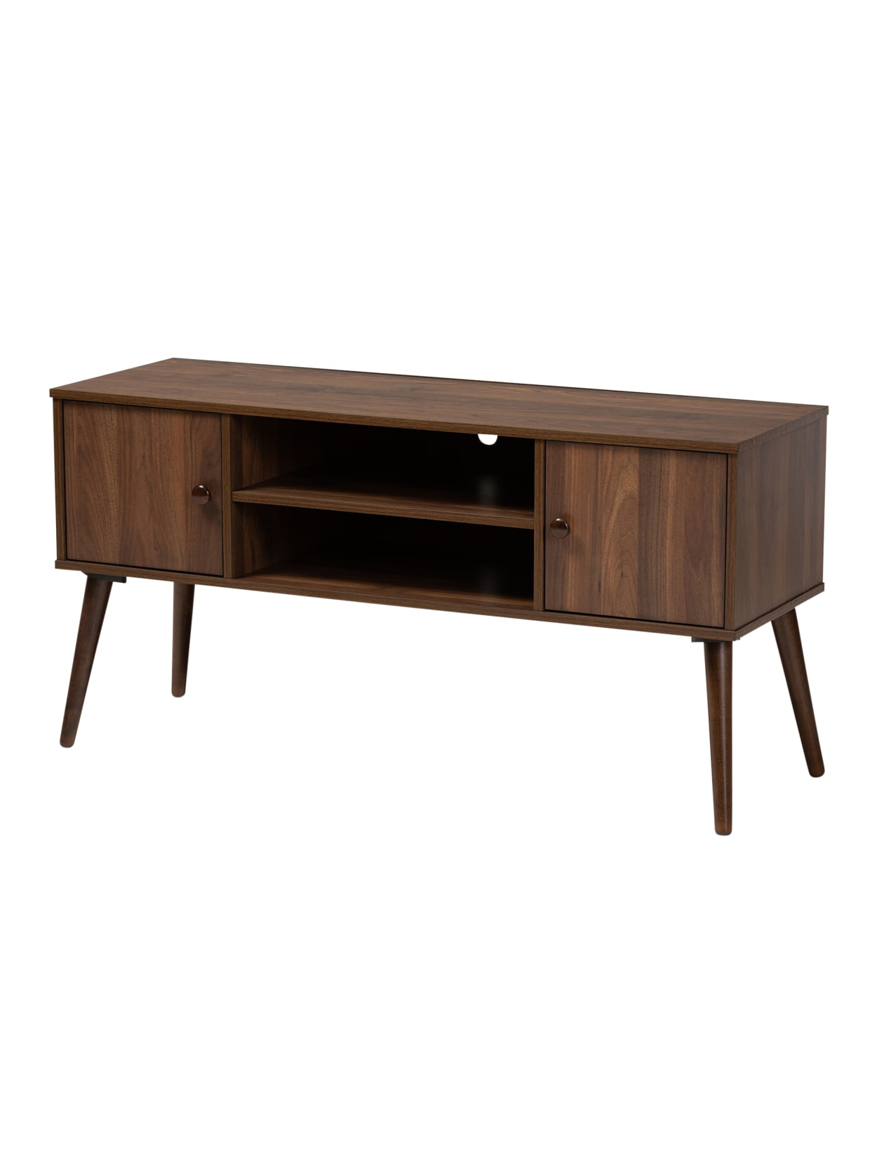Baxton Studio Modern 2 Door Tv Stand Walnut Office Depot