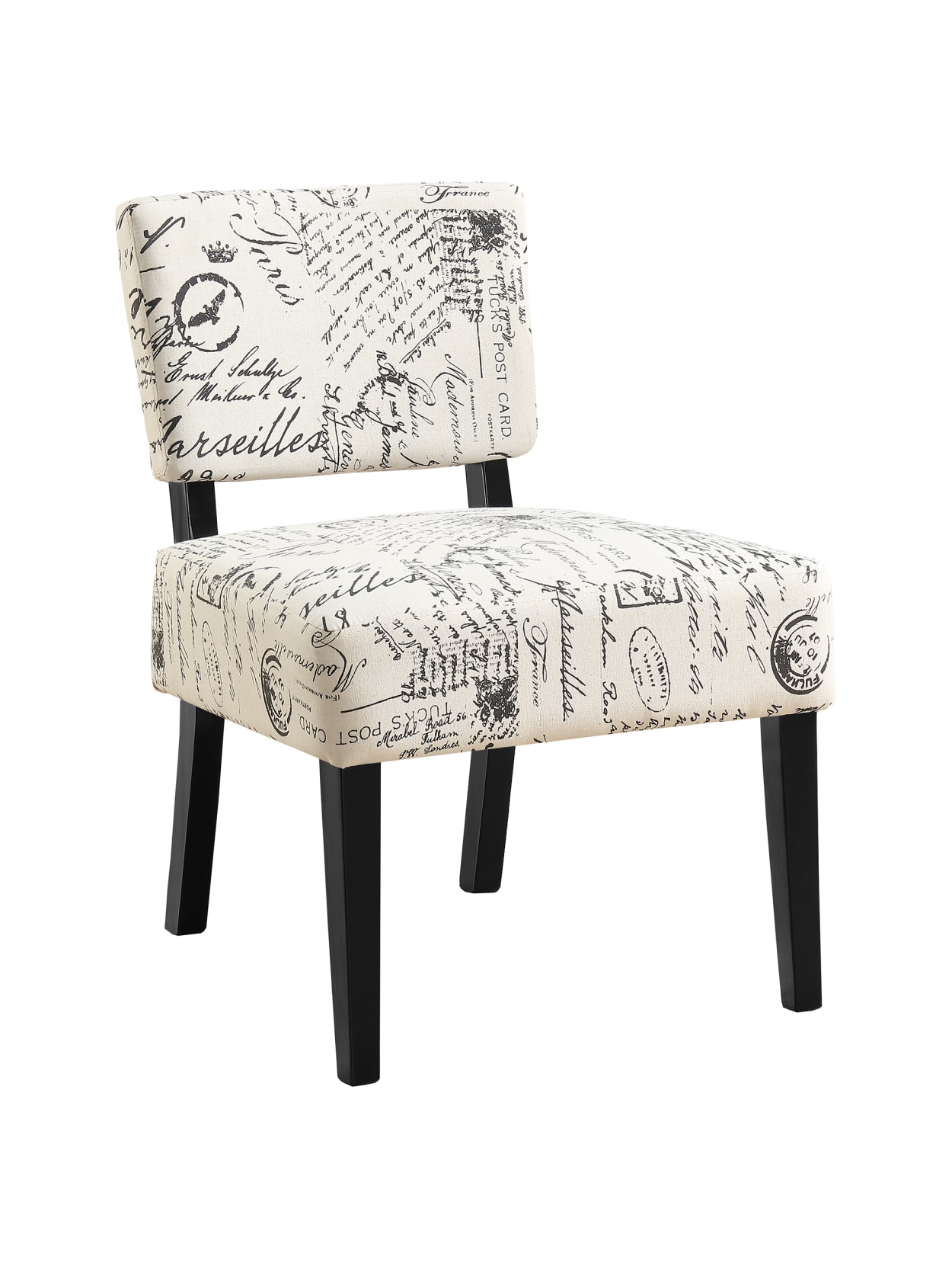 Monarch Specialties Armless Accent Slipper Chair Off Whiteblack