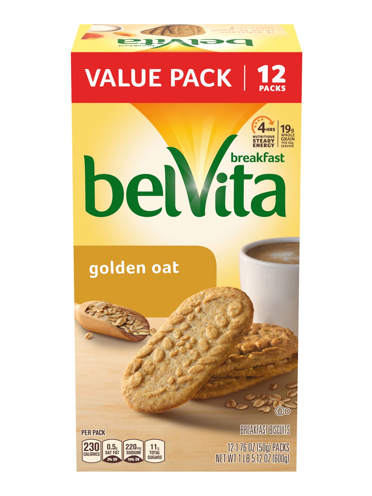 Belvita Breakfast Biscuits Golden Oats 12 Count 3 Pack Office Depot