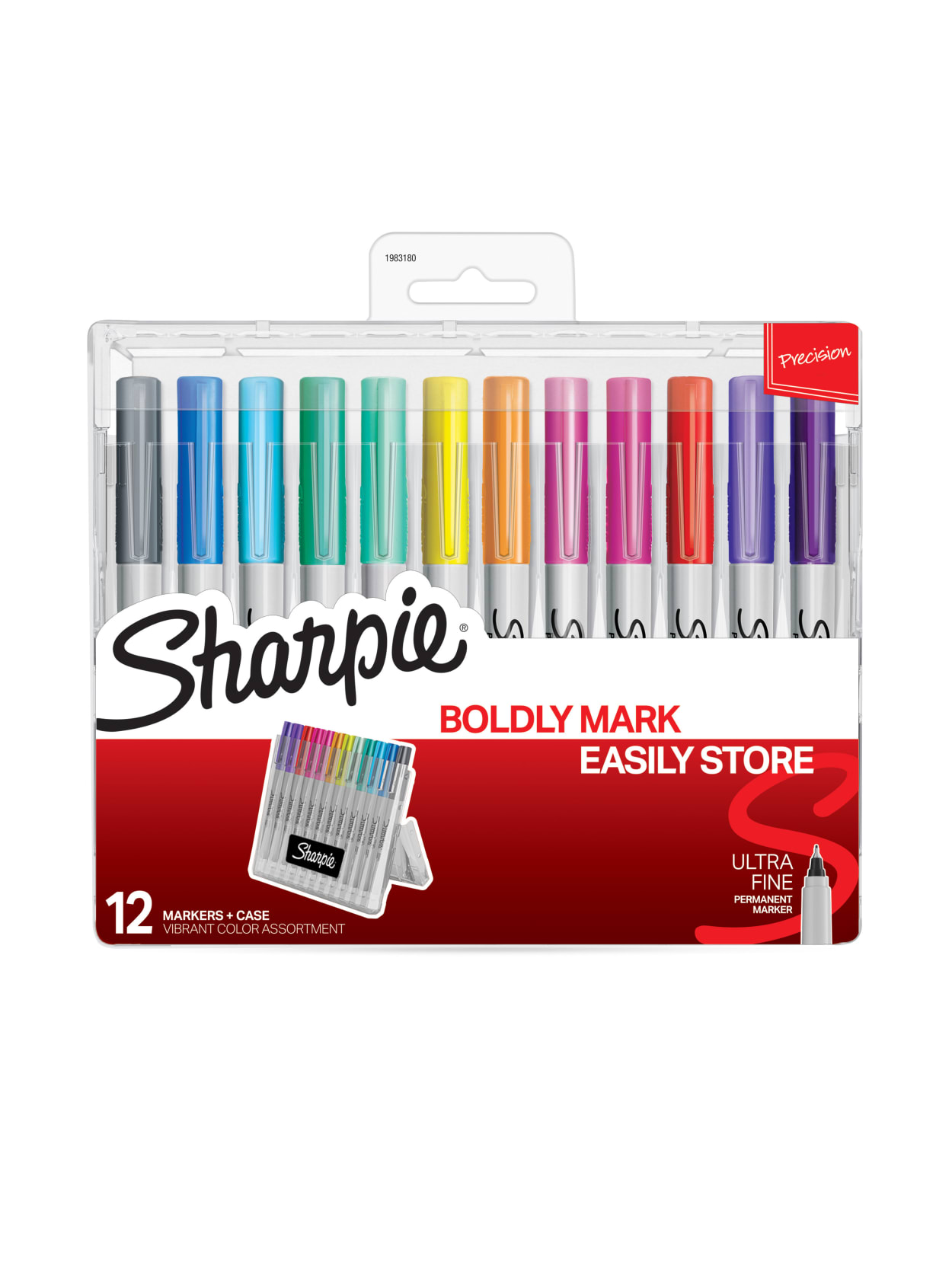 Sharpie Permanent Marker Hero Pack With Storage Case Ultra Fine Point Assorted Colors Pack Of 12 Office Depot