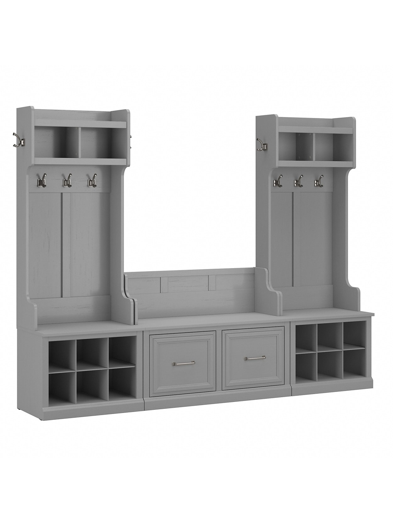 hall tree with shoe storage bench on Woodland Hall Treesshoe Bench Gray Office Depot