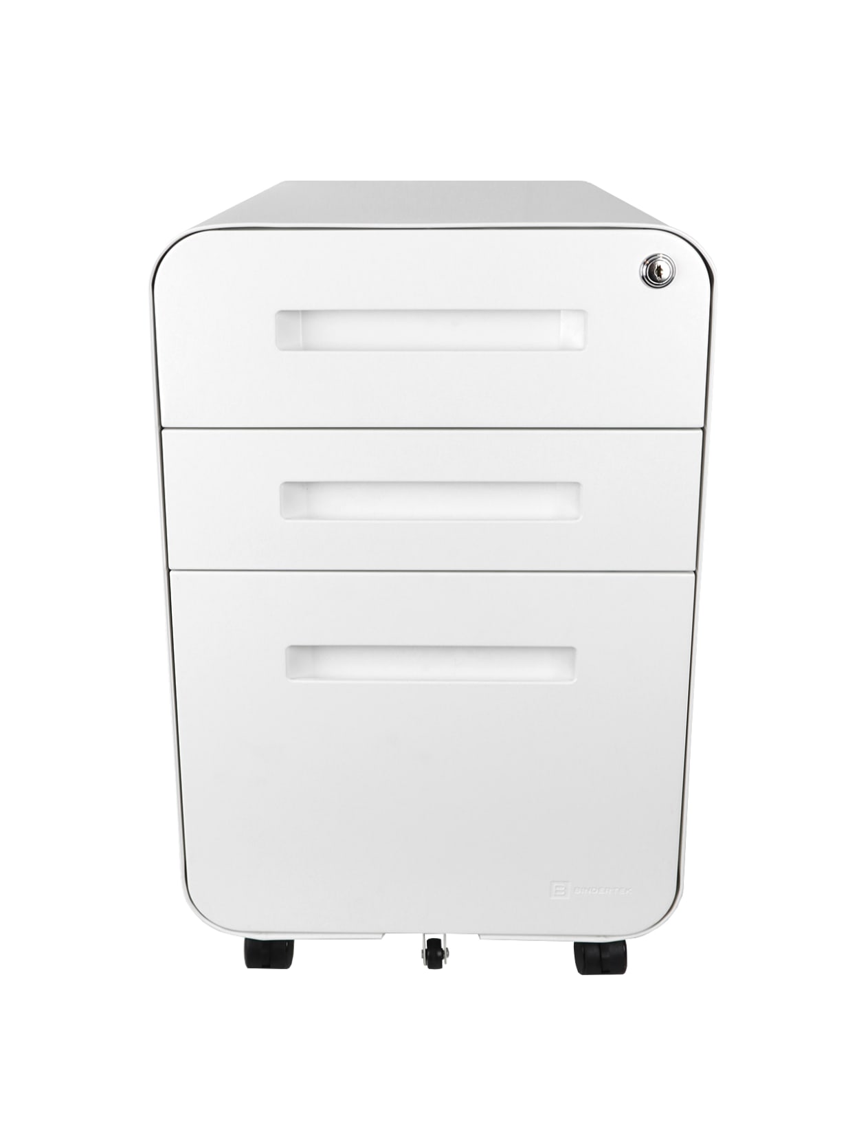Bindertek Glide 20 D Vertical 3 Drawer File Cabinet Metal White