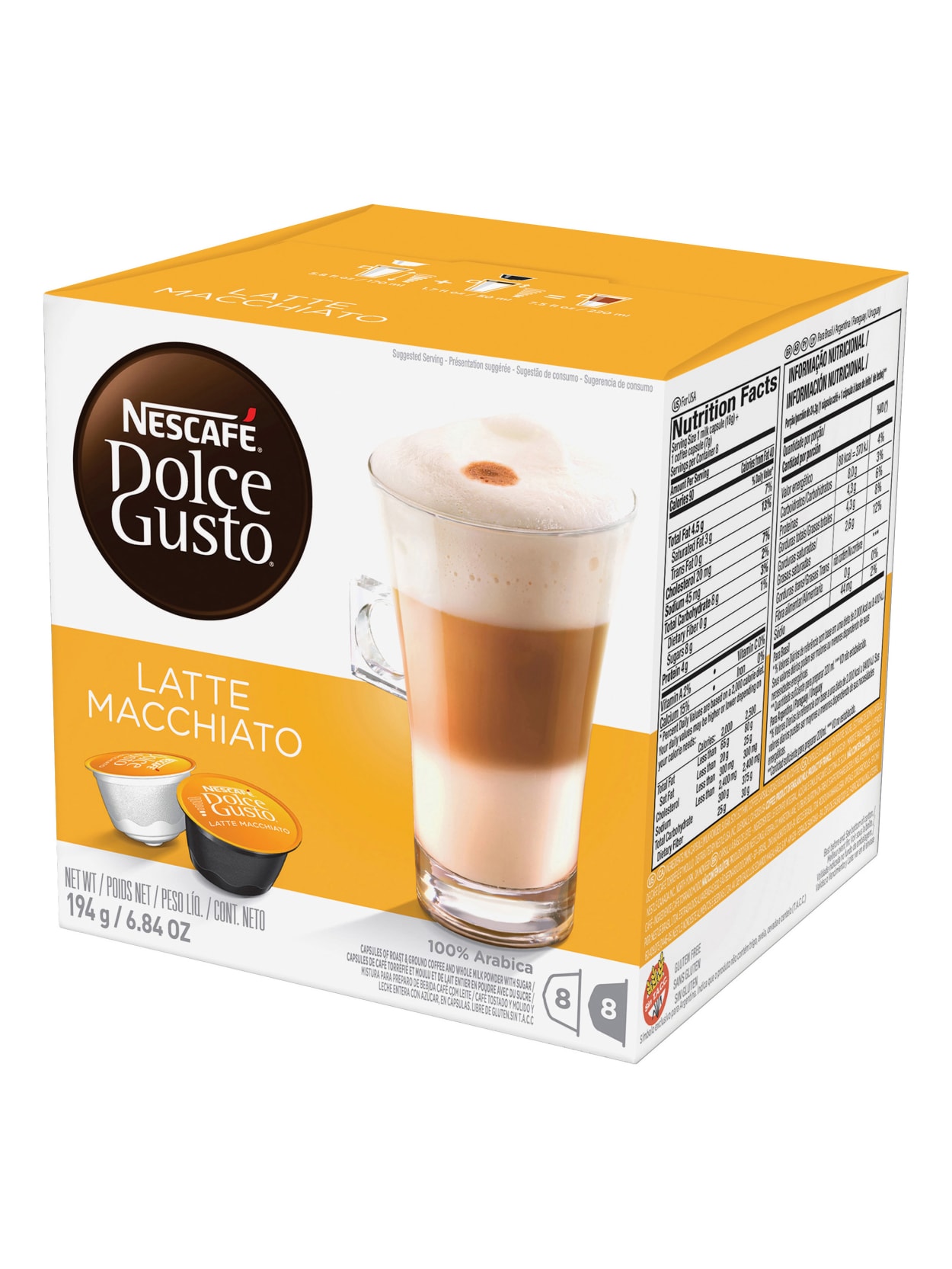 Nescafe Dolce Gusto Latte Macchiato Coffee Single Serve Pods