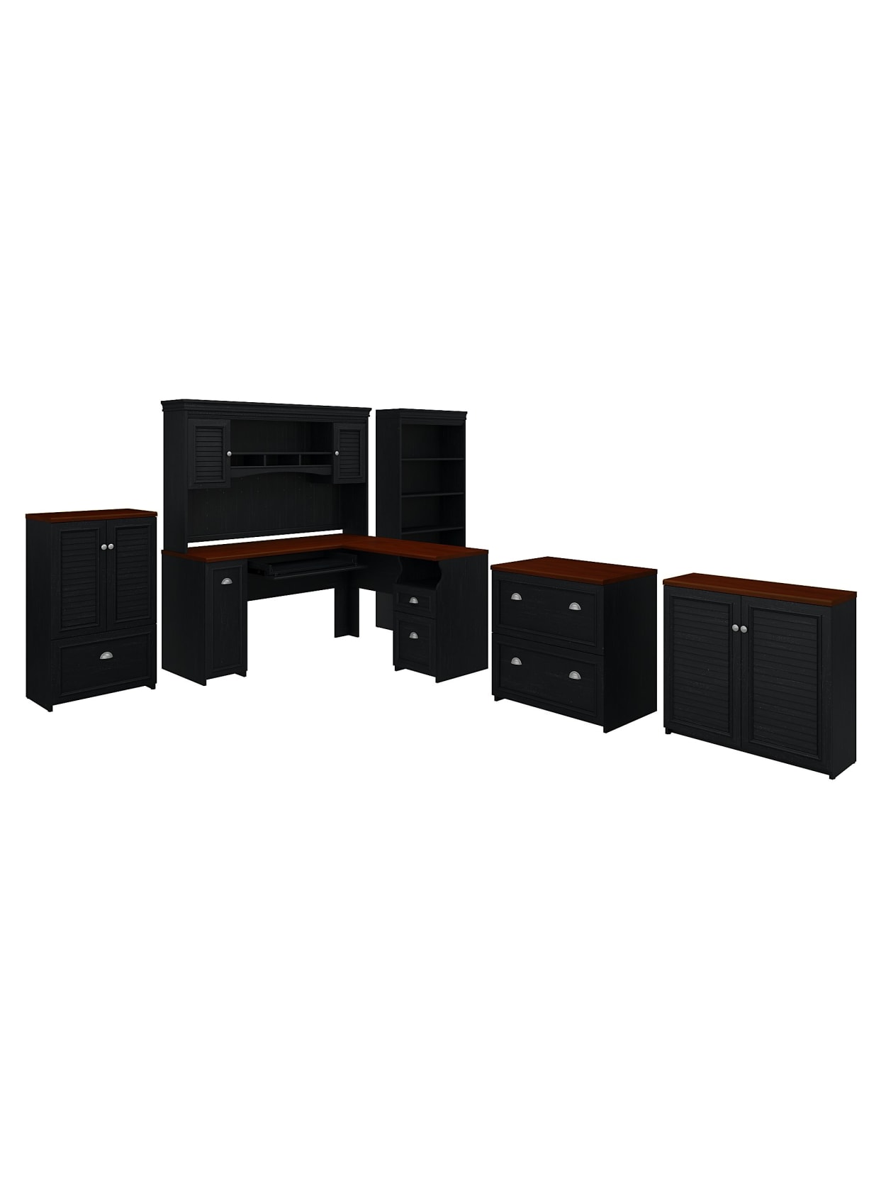 Bush Fairview 60 Ldeskhutchstorage Black Sd Office Depot