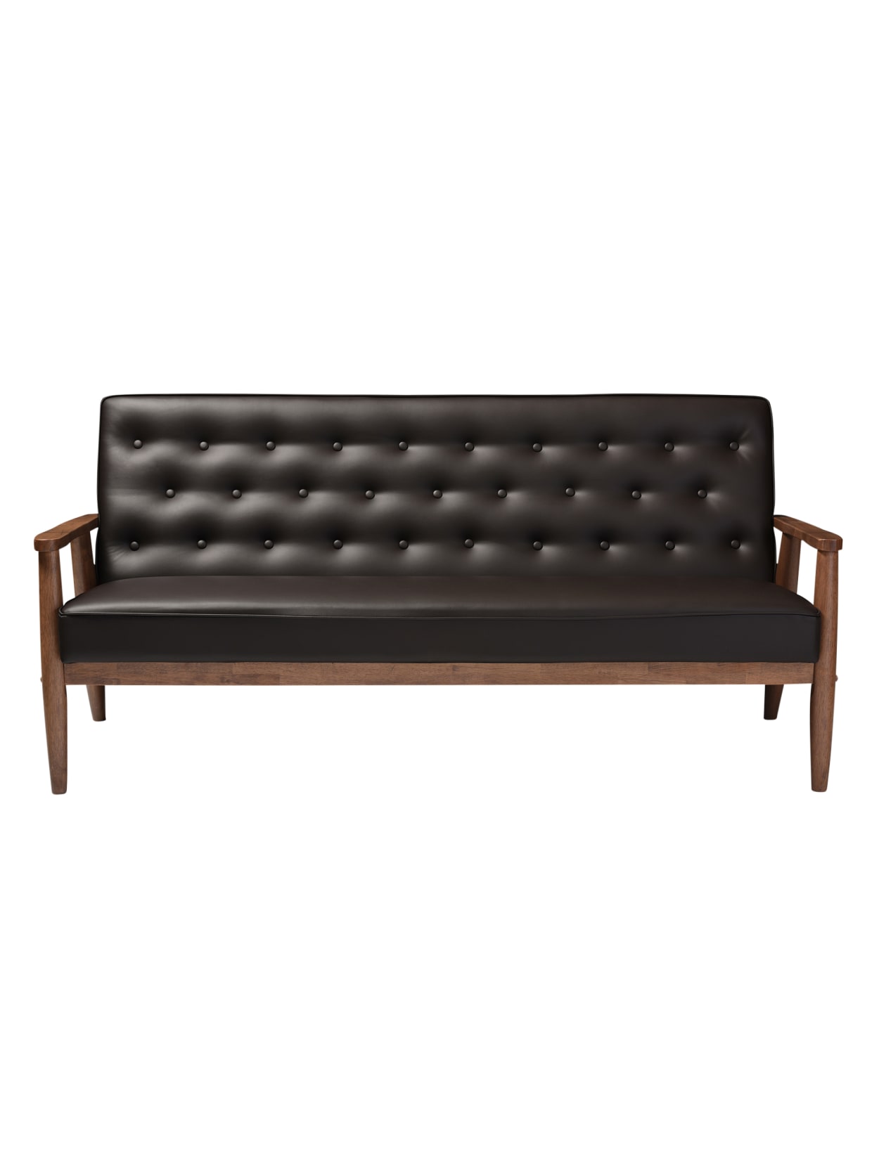 Baxton Studio Noel Sofa Browndark Walnut Office Depot