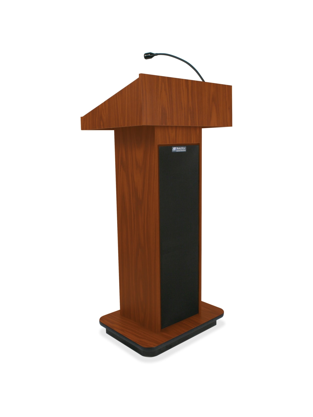 Amplivox Executive Sound Column Lectern 75 Table Top Width X 16 50 Table Top Depth 47 Height X 22 Width X 18 Depth Assembly Required High Pressure Laminate Hpl Medium Oak Office Depot