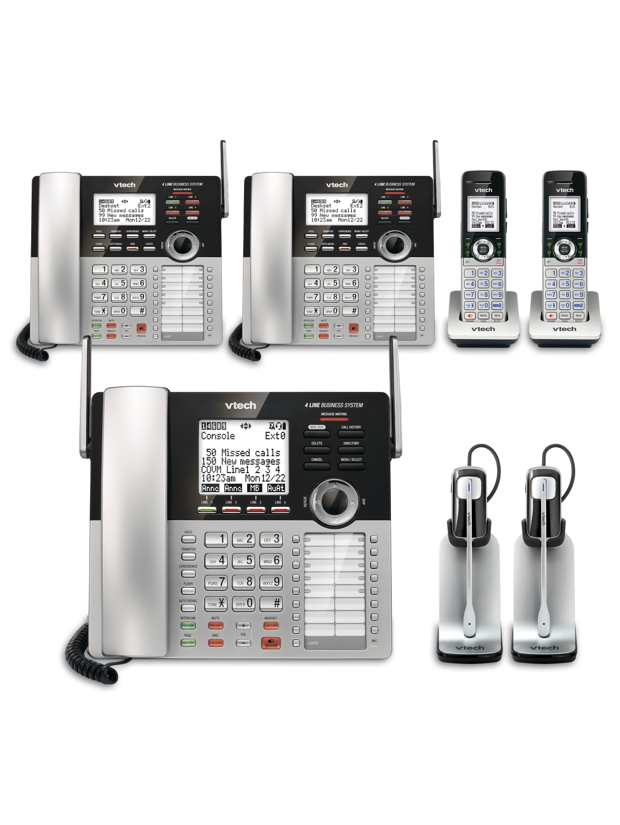 Vtech Cm18445 4 Line Small Business Office Phone System 2 X 3 Bundle Office Depot