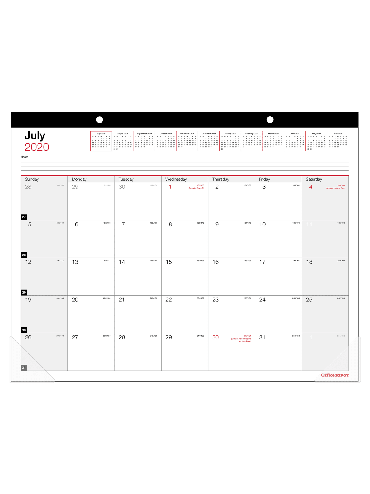 Office Depot Monthly Academic Desk Calendar 22 X 17 30percent Recycled July 2020 To June 2021 Office Depot