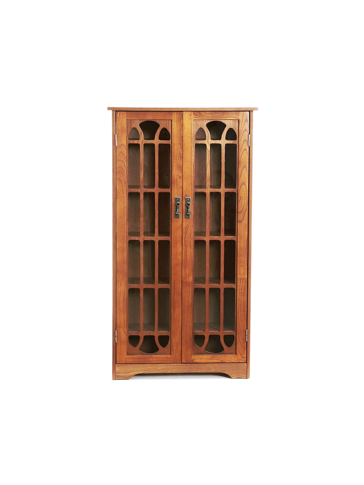 Southern Enterprises Window Pane Media Cabinet Oak Office Depot